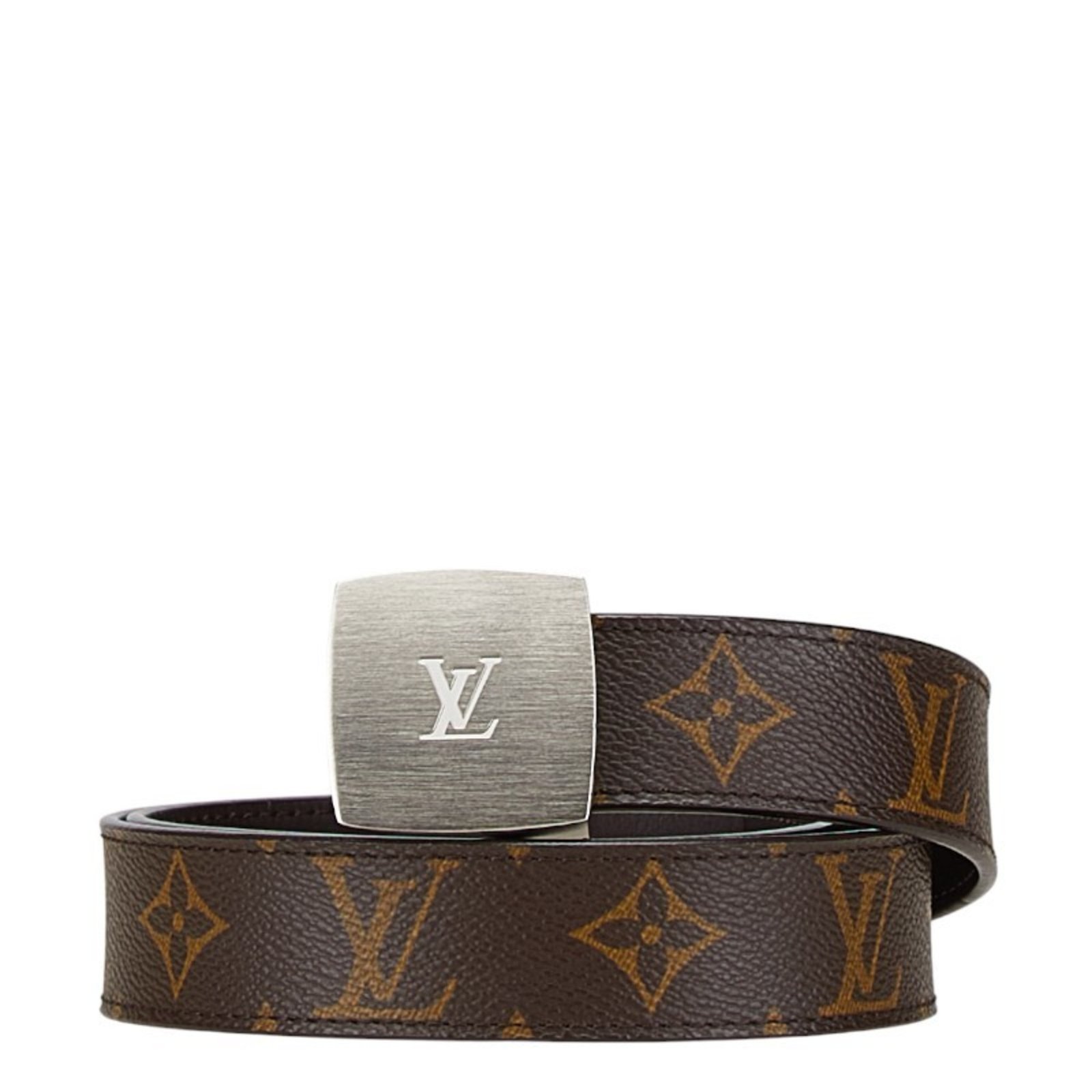 Louis Vuitton Monogram Santur LV Cut Belt Size: 80/32 M6888W Brown PVC Leather Women’s LOUIS VUITTON