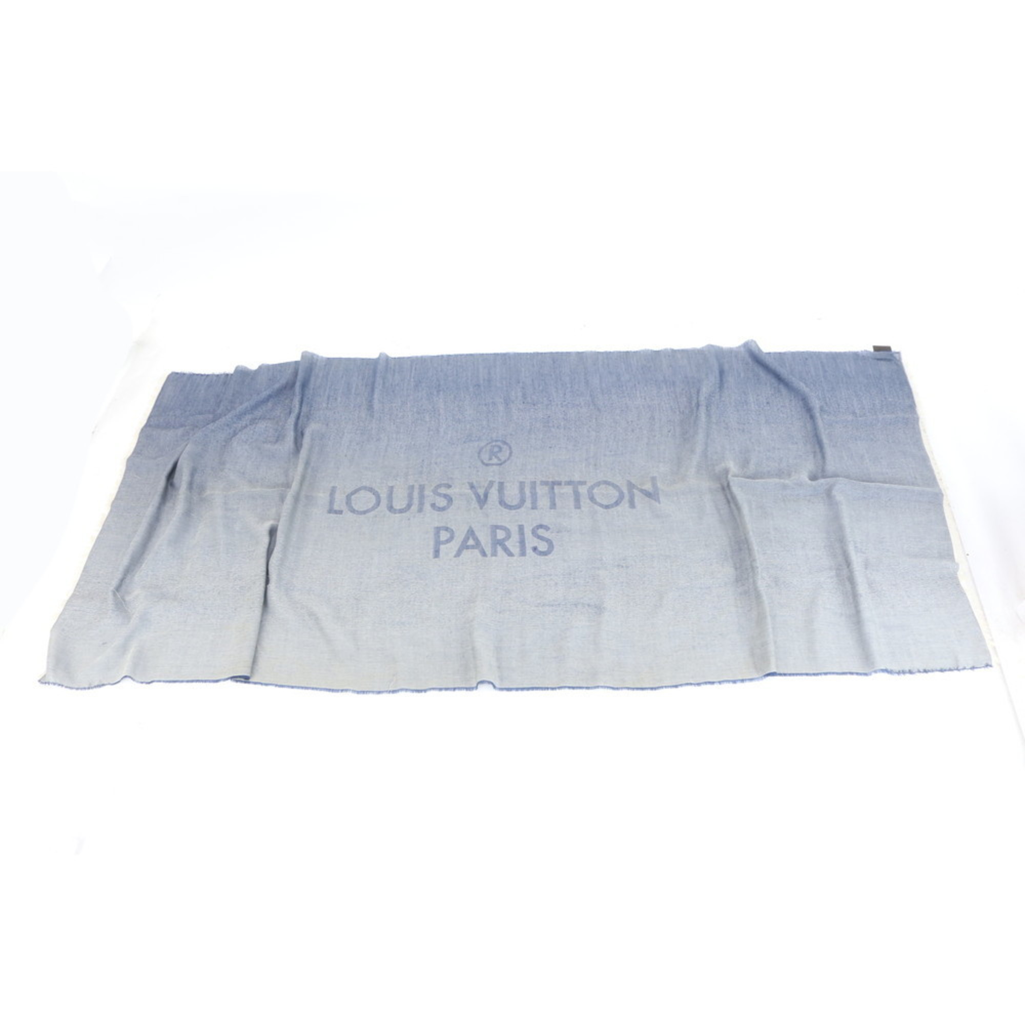 Louis Vuitton Logo Gradient Scarf/Muffler, Cashmere and Silk, Blue, Men’s