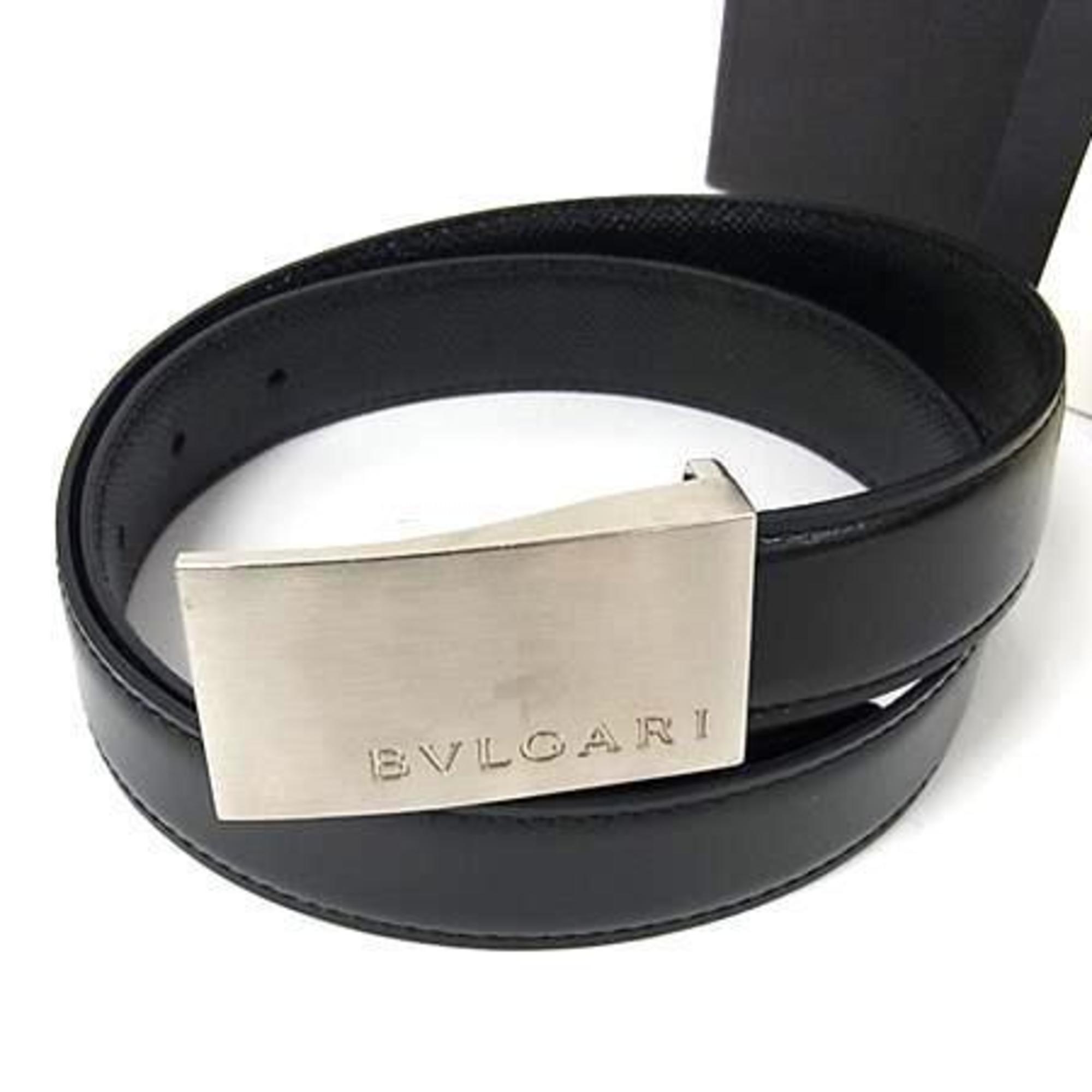 BVLGARI Bvlgari belt in black leather for men