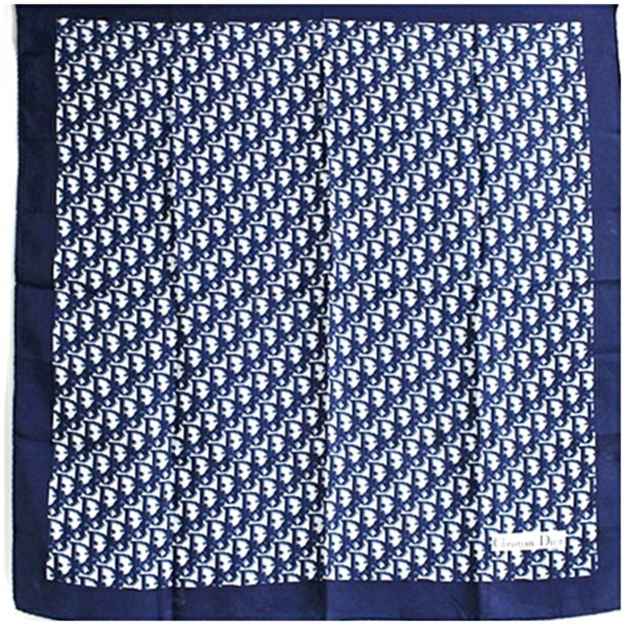 Christian Dior Trotter Pattern Scarf/Muffler in Navy and White for Women