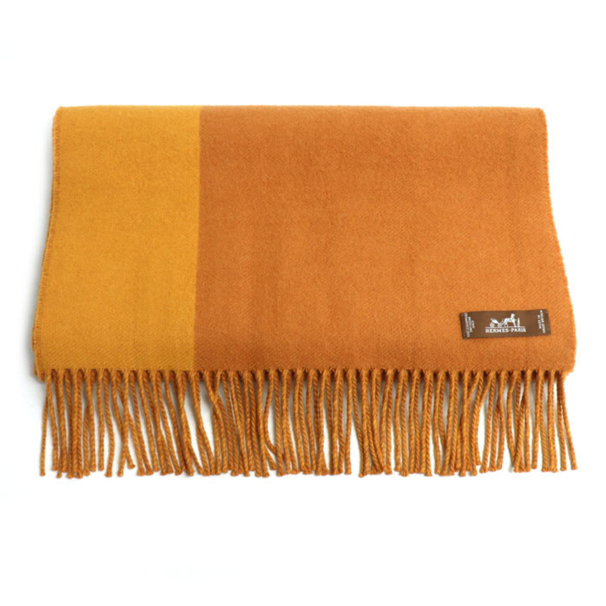 HERMES Hermes scarf orange yellow unisex