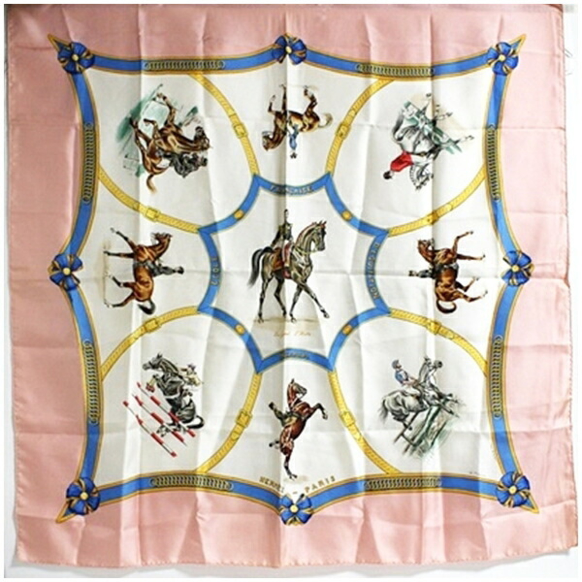 HermÃ¨s Silk Scarf/Muffler CarrÃ© 90 ECOLE FRANCAISE D’EQUITATION French National Riding School HERMES Women’s