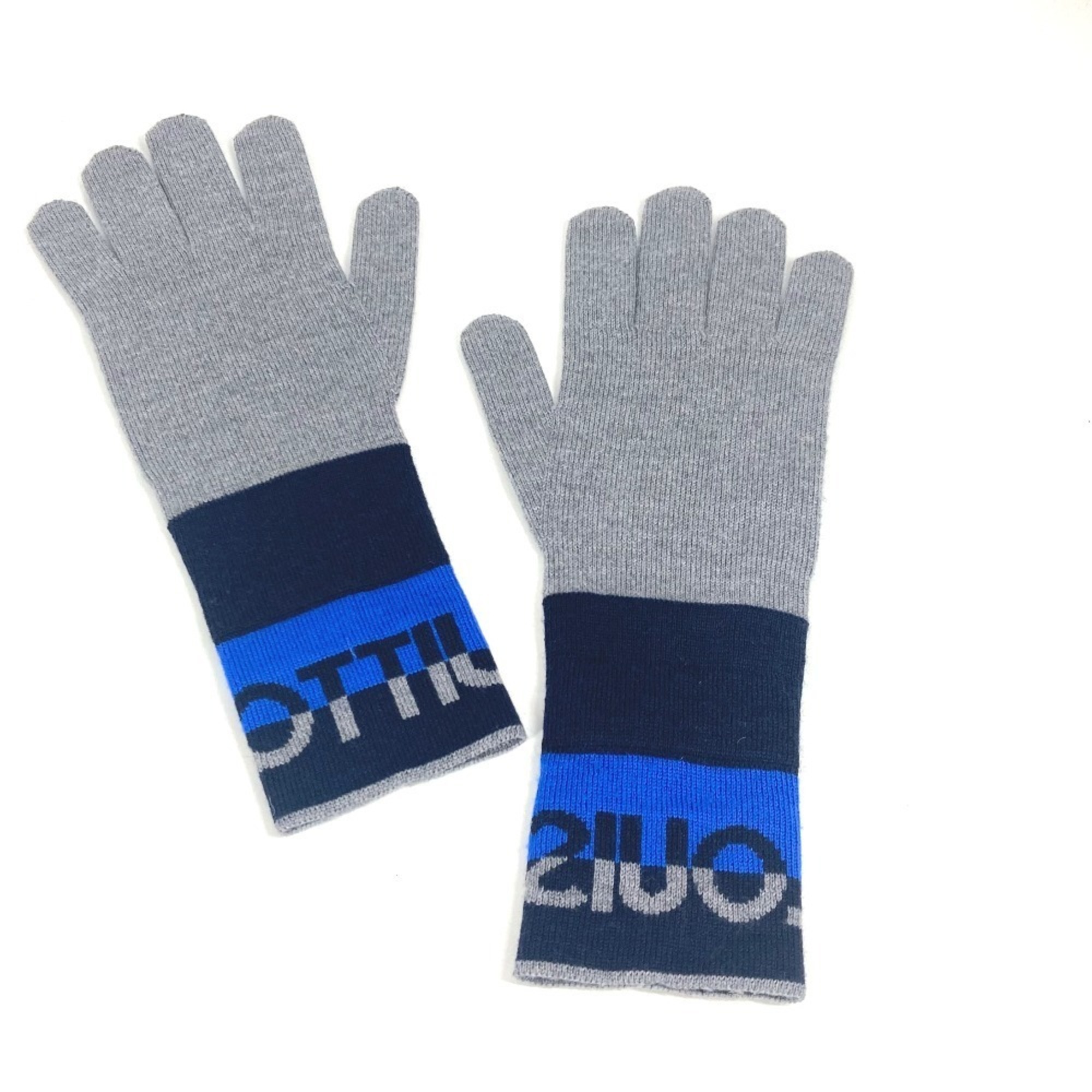 LOUIS VUITTON M71247 Gon LV Horizon Gloves Accessories Wool Men’s Grey