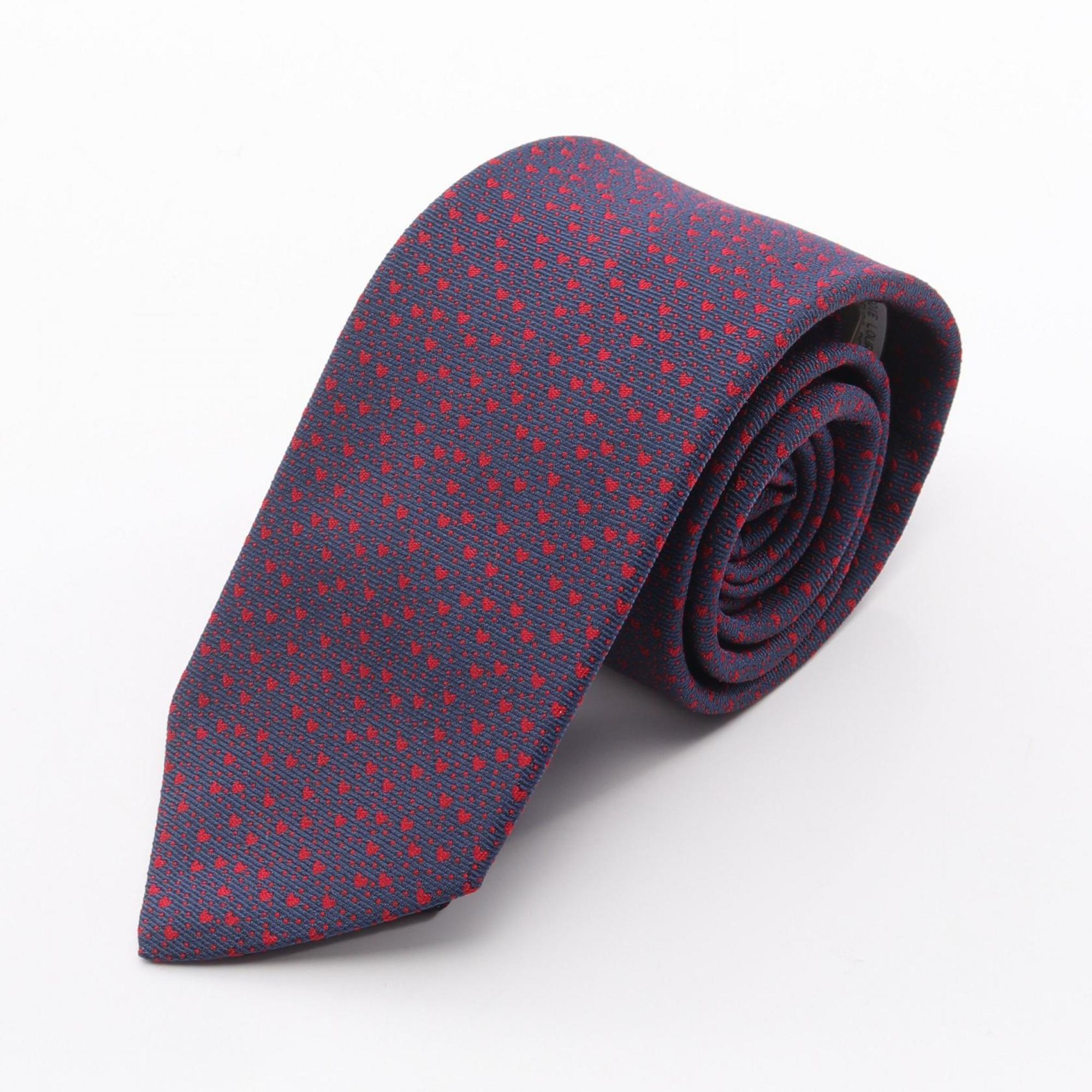 Hermes HermÃ¨s Cool Petillant tie, silk, men’s, navy and red.