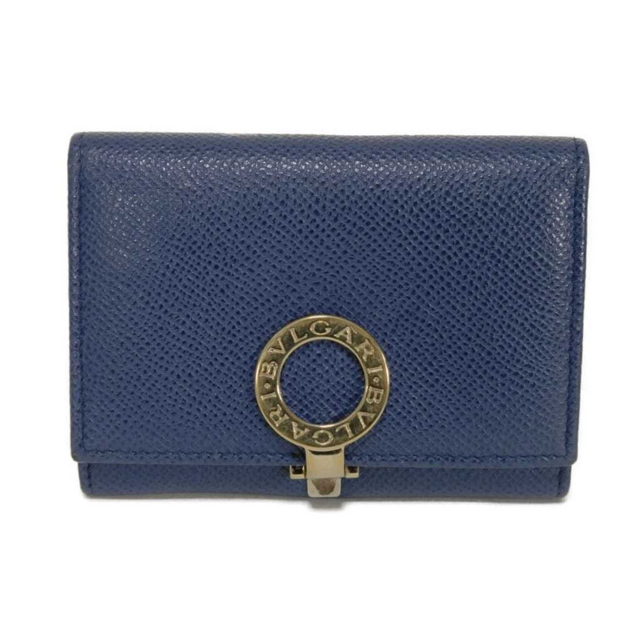 BVLGARI Blue Dahlia Card Case with Clip, Holder, Compartment, and RFID Chip, 363322, for Men Women
