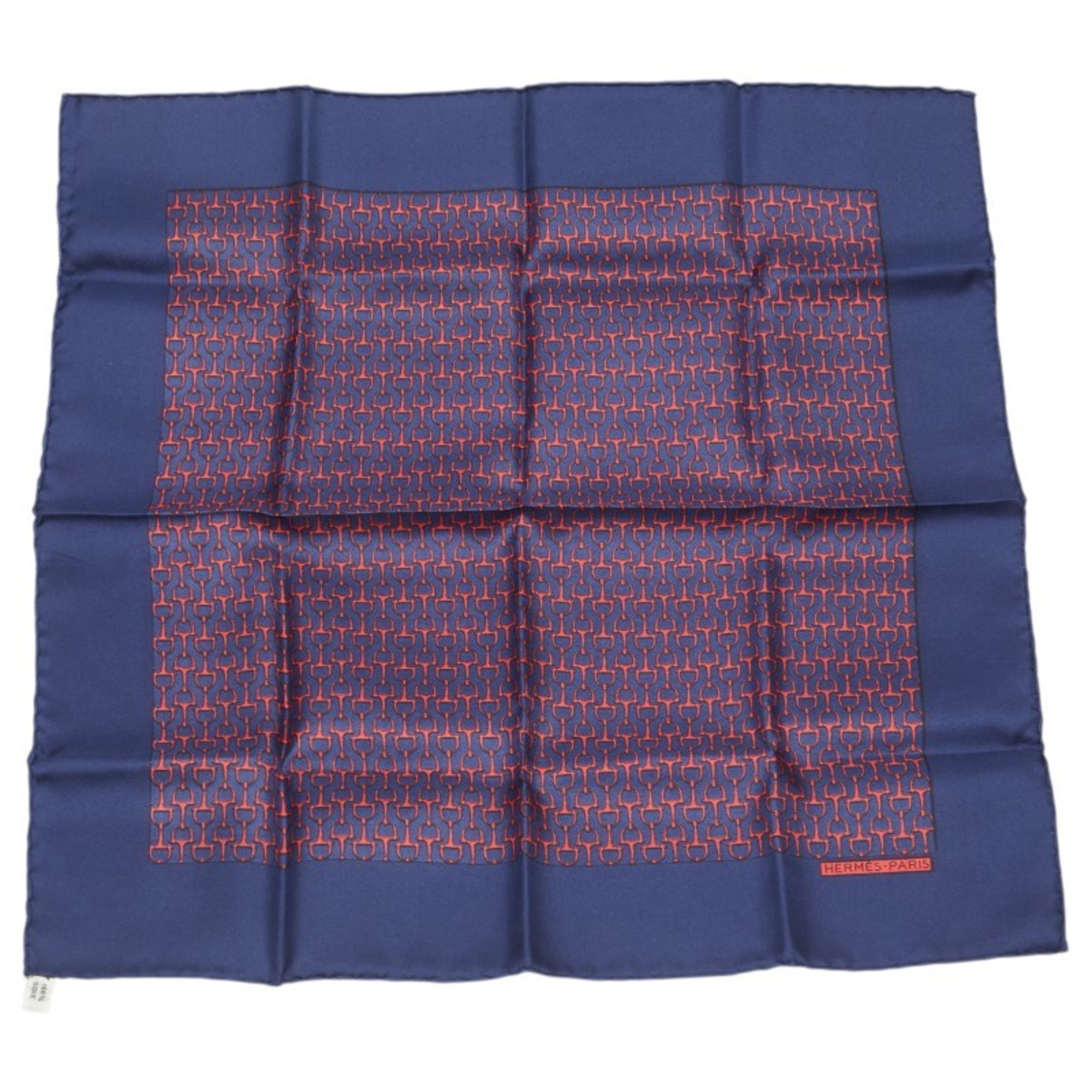 Hermes handkerchief, navy and red silk, women’s.