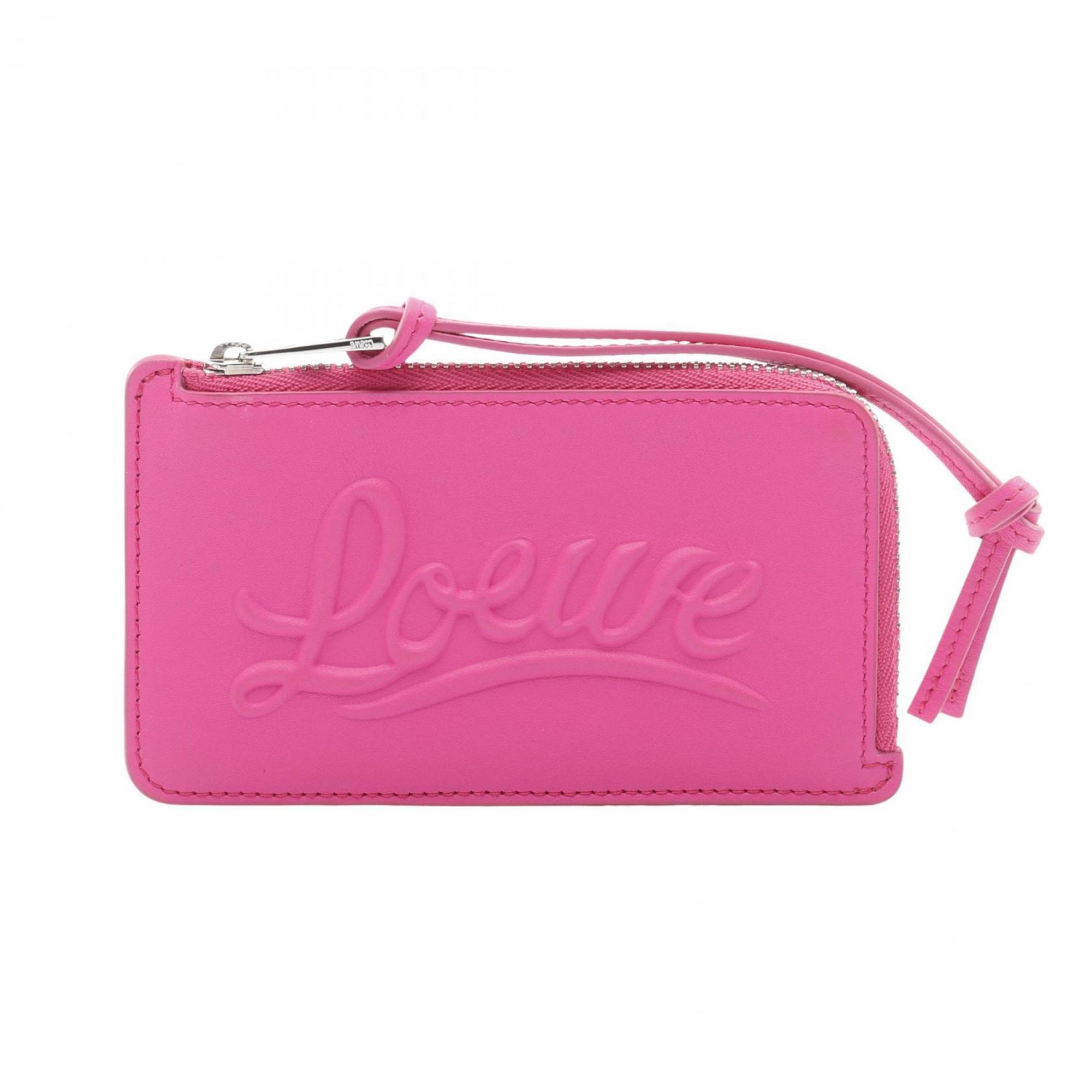 LOEWE Women’s Leather Business Card Case, Pink, C565Z40X02