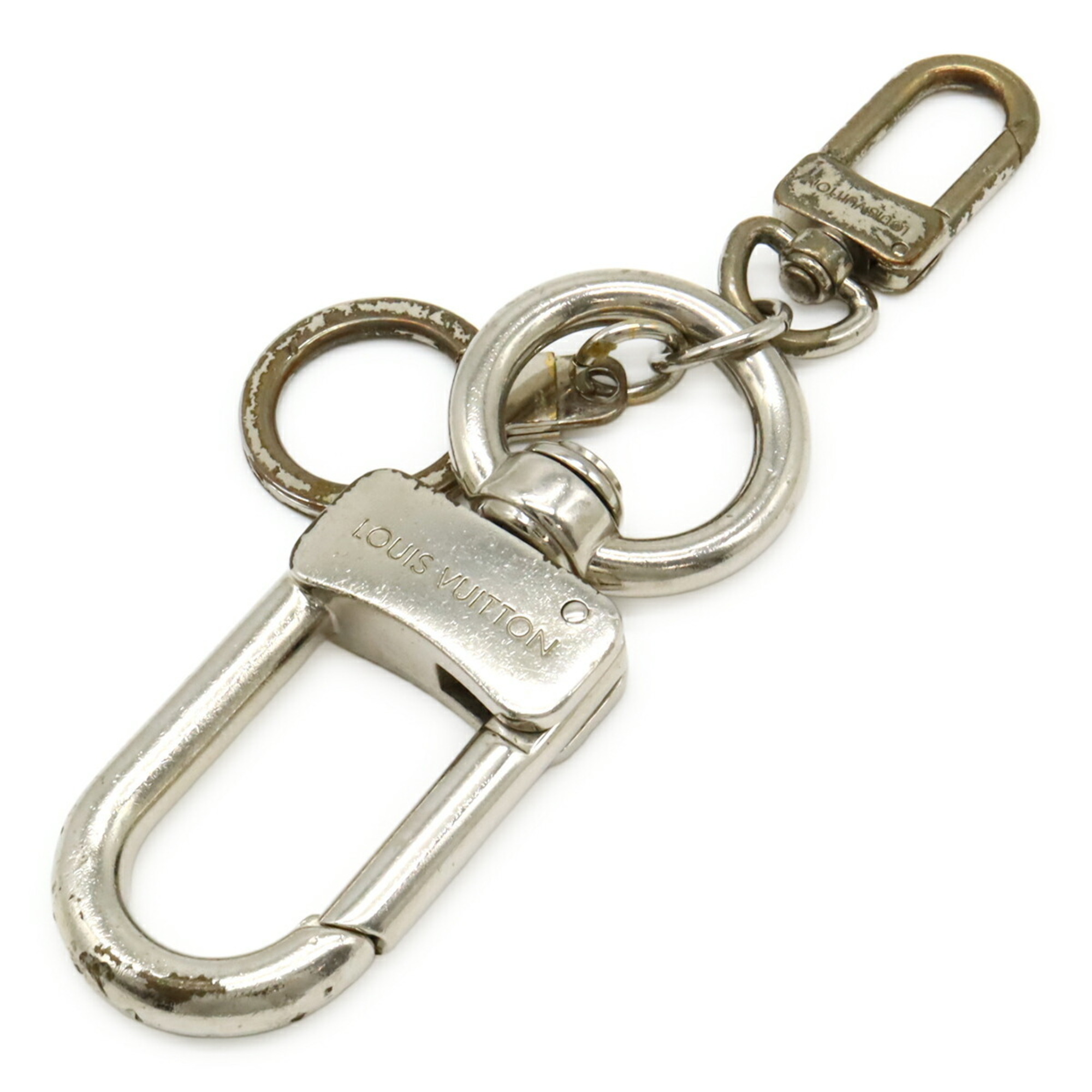 LOUIS VUITTON Anocre Mouscton XL Keychain Key Ring Charm, Metal, Silver, M65053