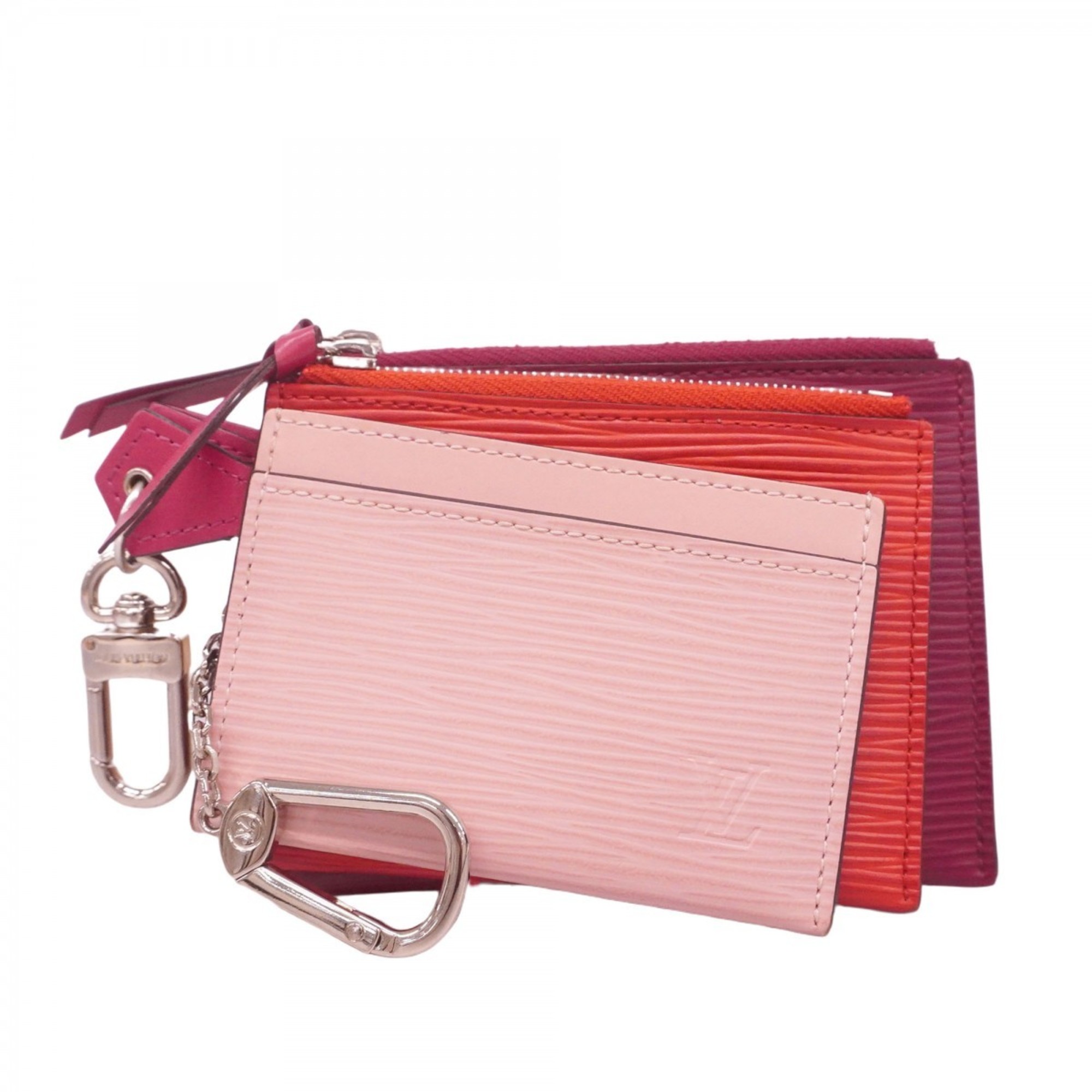 Louis Vuitton Epi Trio Pass Card Case M62254, Pink, Red, Wine Women’s
