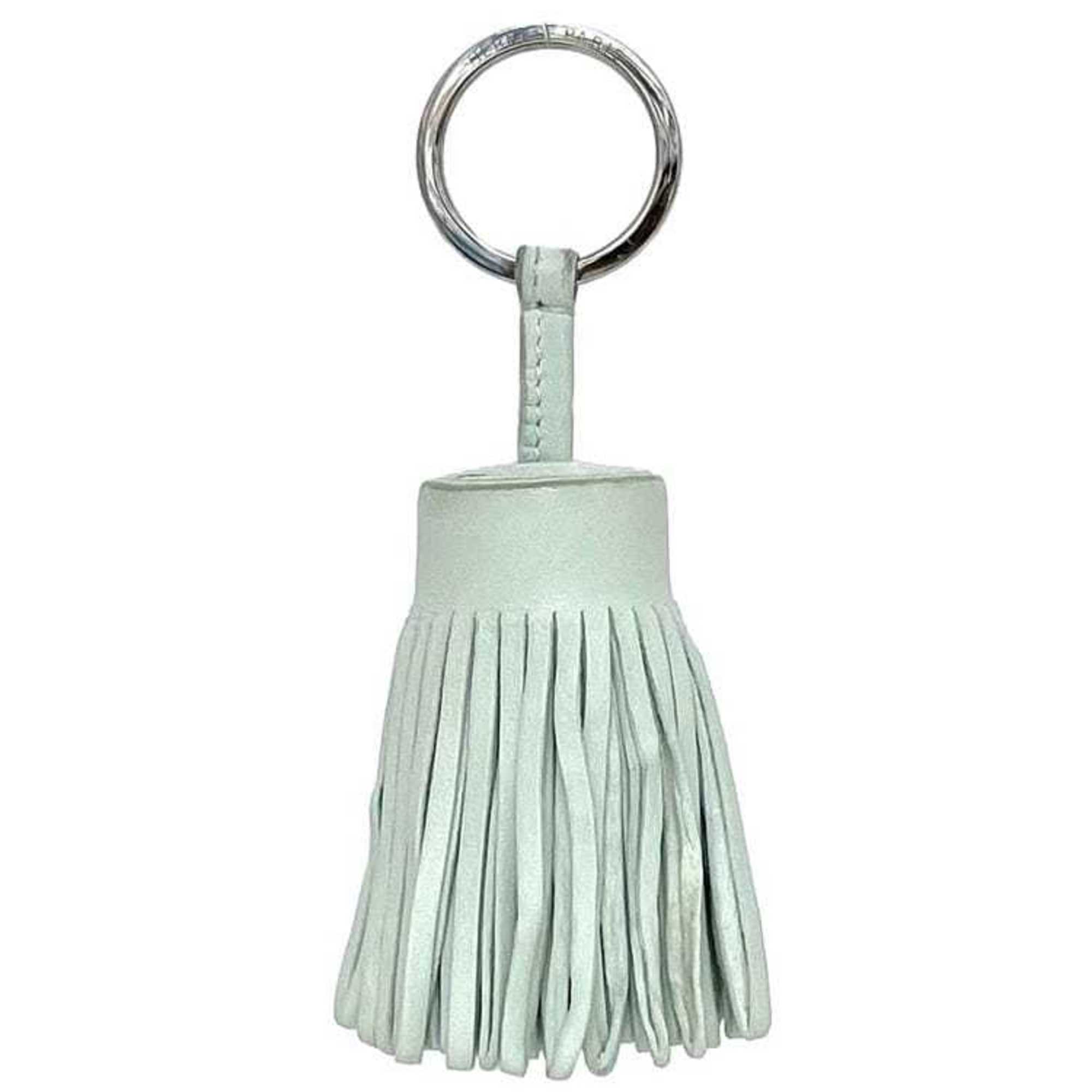 Hermes Key Ring Carmen f-23342 Light Green Leather W Stamp HERMES Charm Bag Holder Tassel Women’s