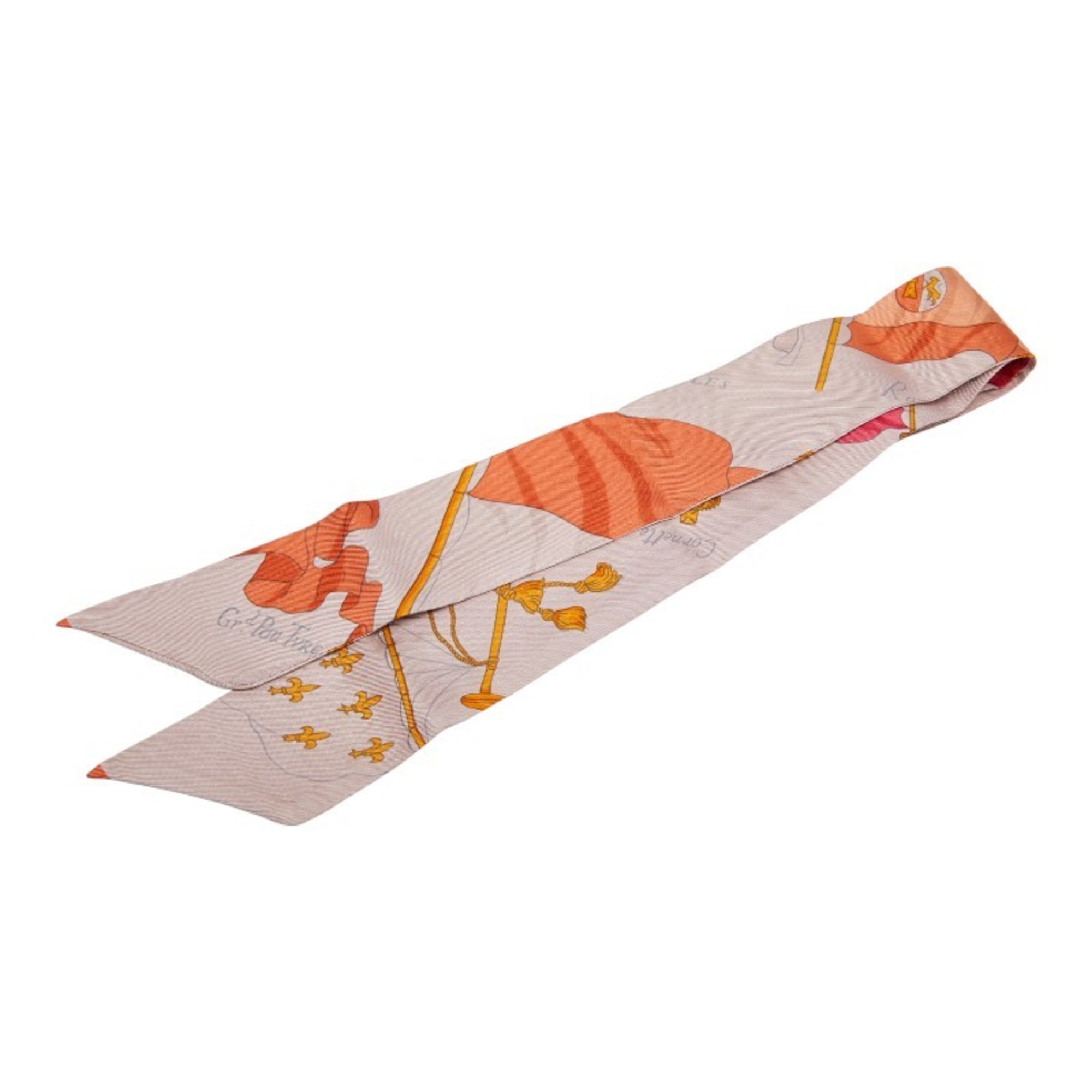 Hermes HermÃ¨s Twilly Flag Scarf/Muffler in Pink and Multicolor Silk for Women