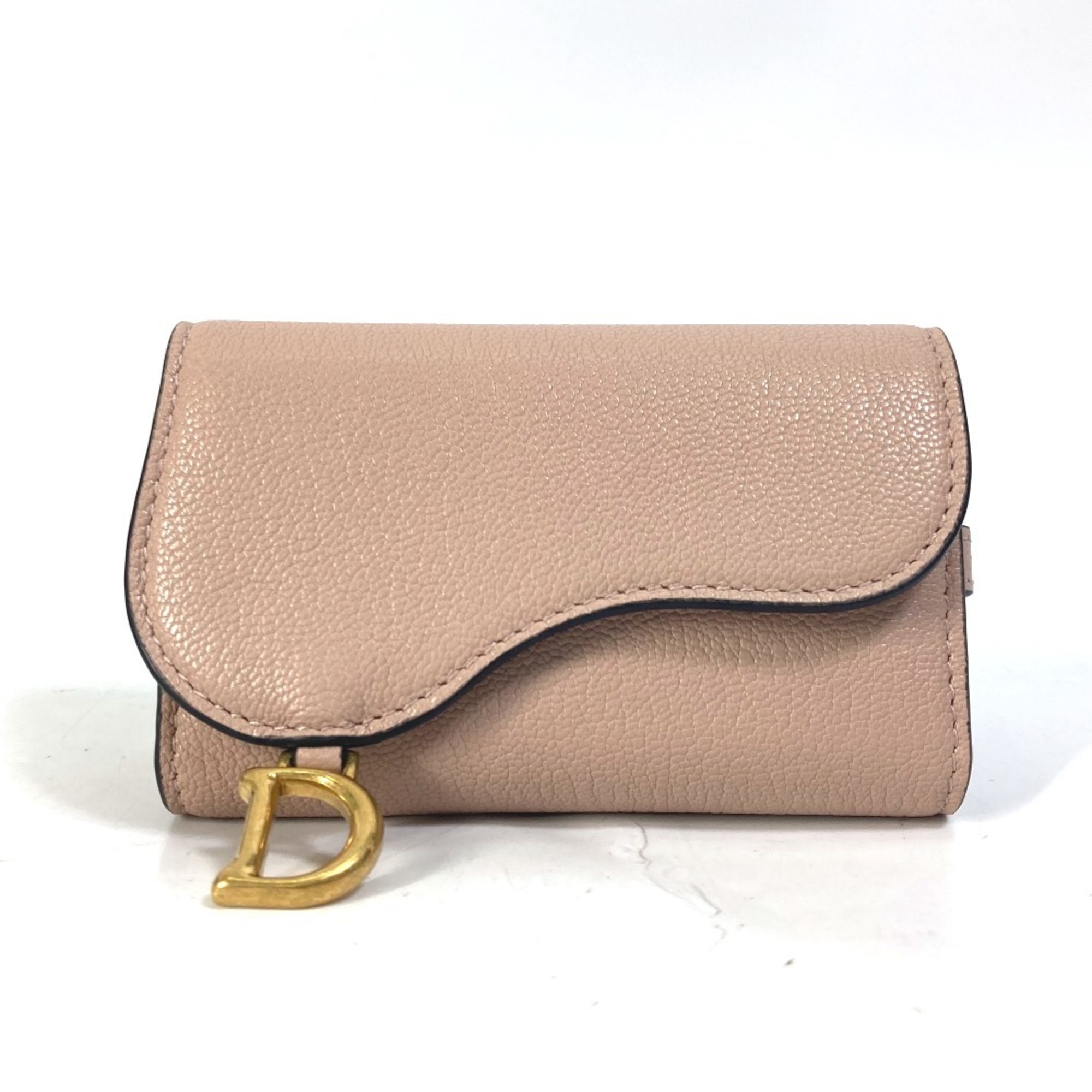 Christian Dior Dior S5695CCEH Saddle Key Case with 4 Keys and Ring, Leather, Women’s, Pink