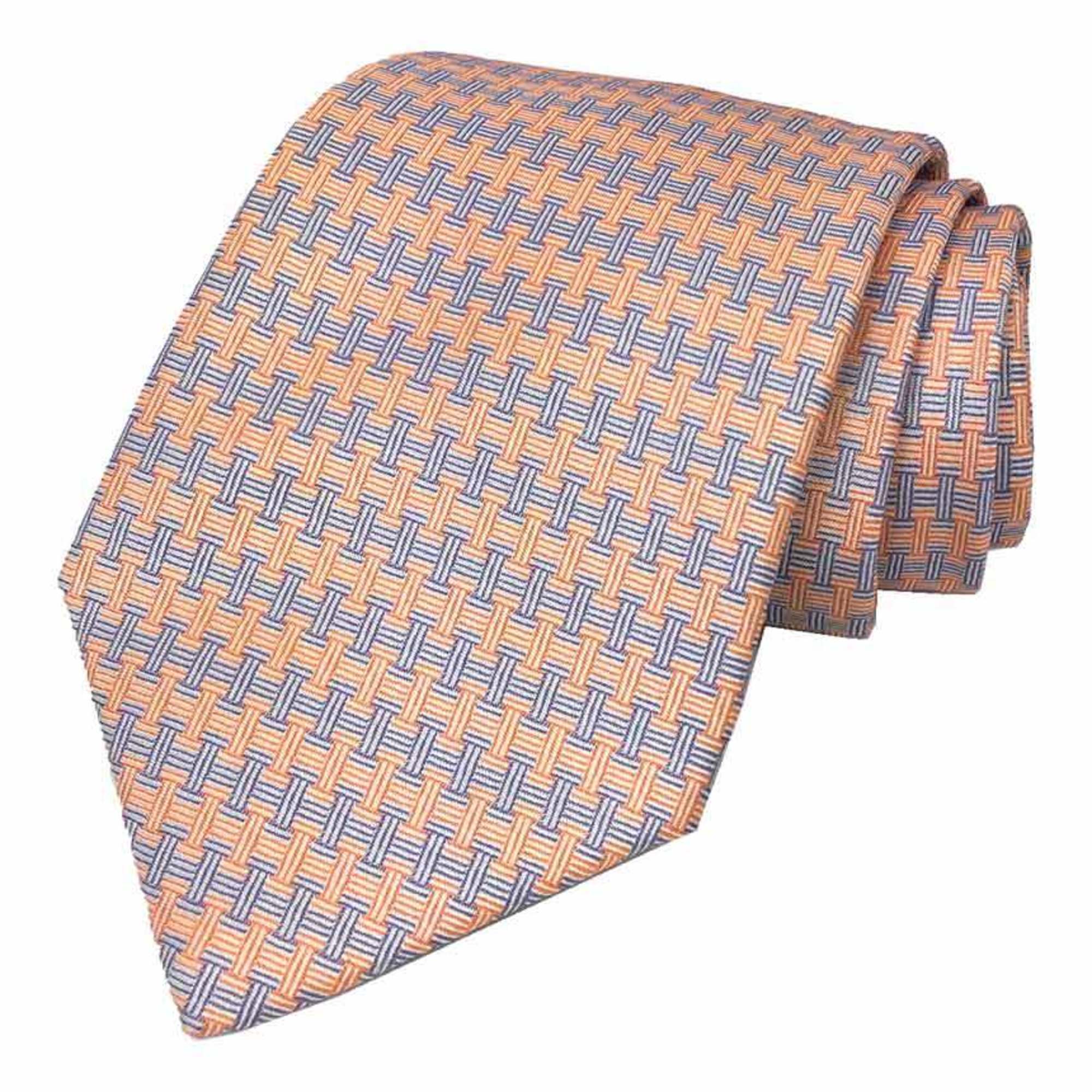 Hermes HERMES tie H pattern 100% silk orange men’s
