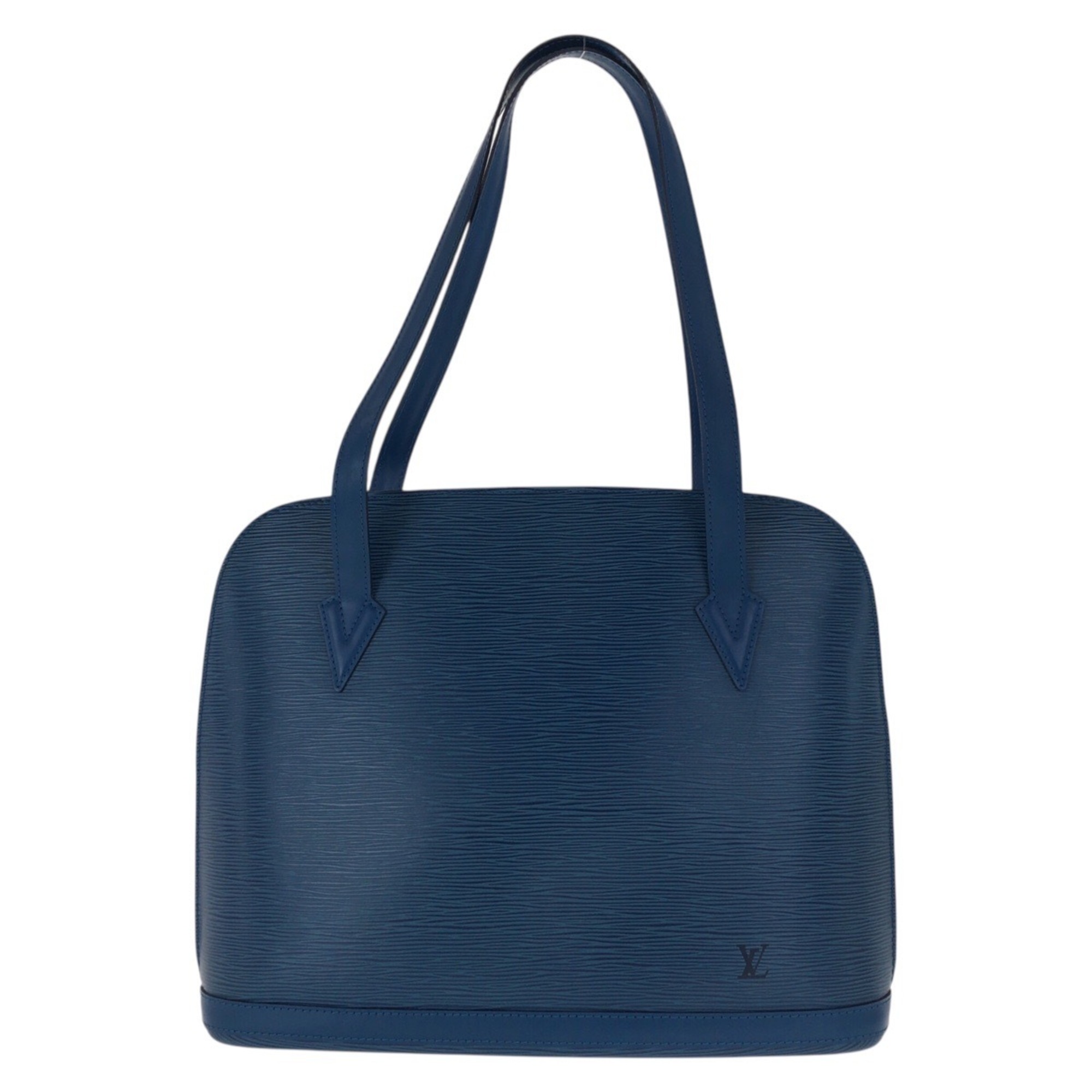 LOUIS VUITTON Epi Lussack Toledo Blue with Gold Hardware and Leather M52285 Tote Bag/Shoulder Bag for Women