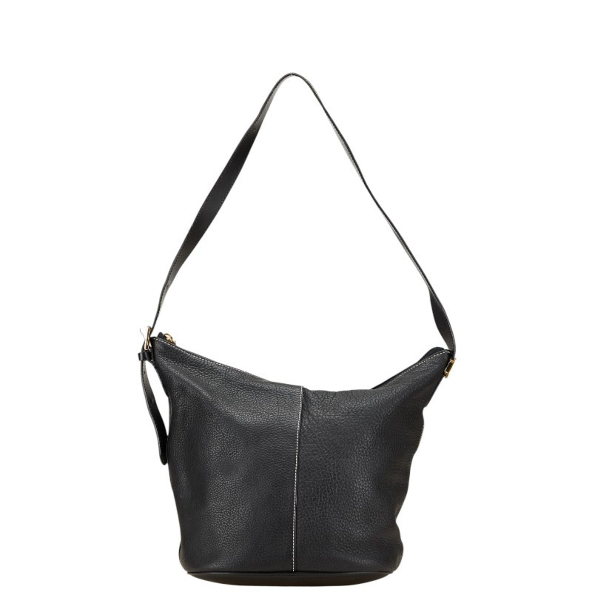 Burberry Nova Check Shadow Horse One-Shoulder Bag in Black Leather, Women’s