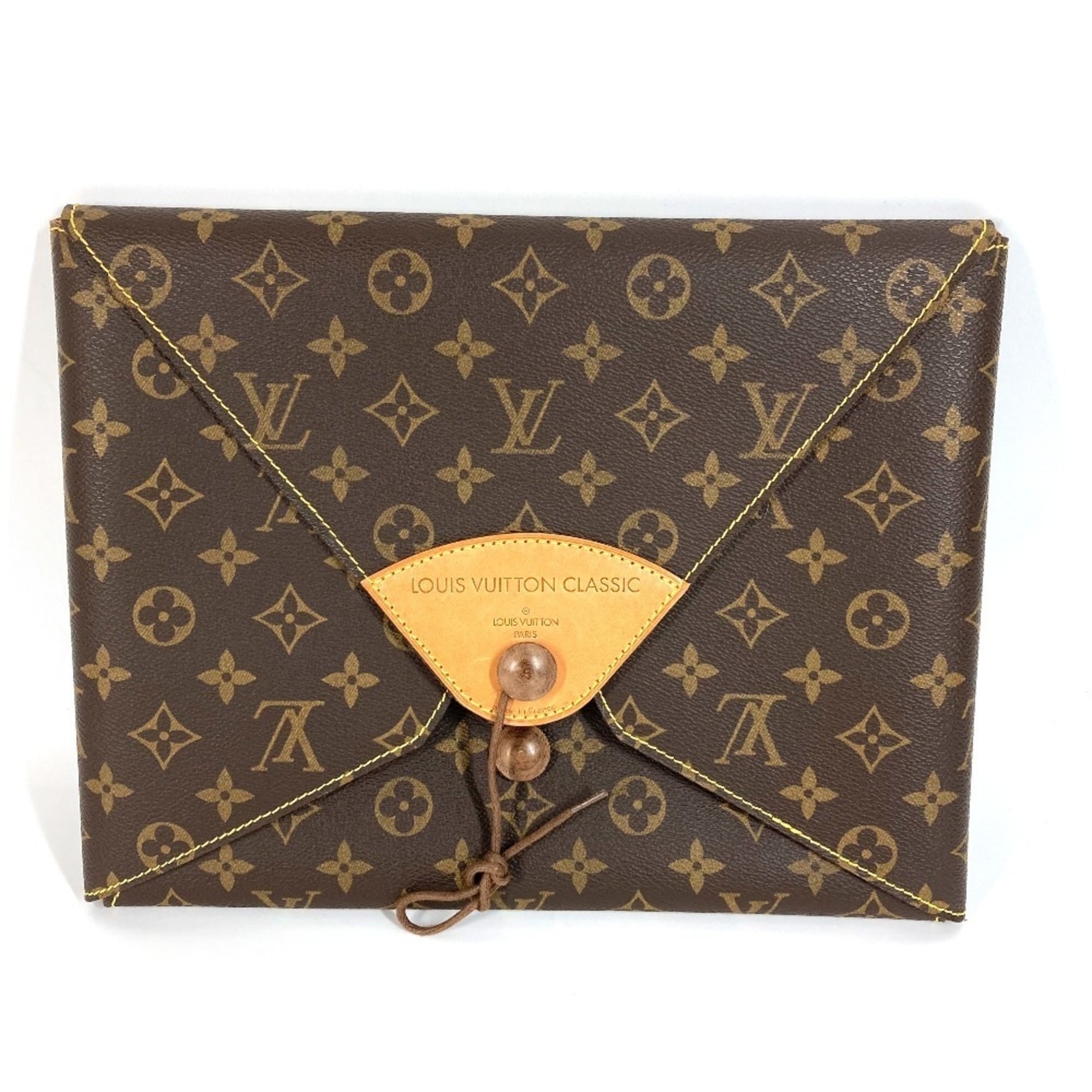 LOUIS VUITTON Unknown Monogram Classic Logo Pouch/Clutch Bag in Canvas, Brown, for Men and Women