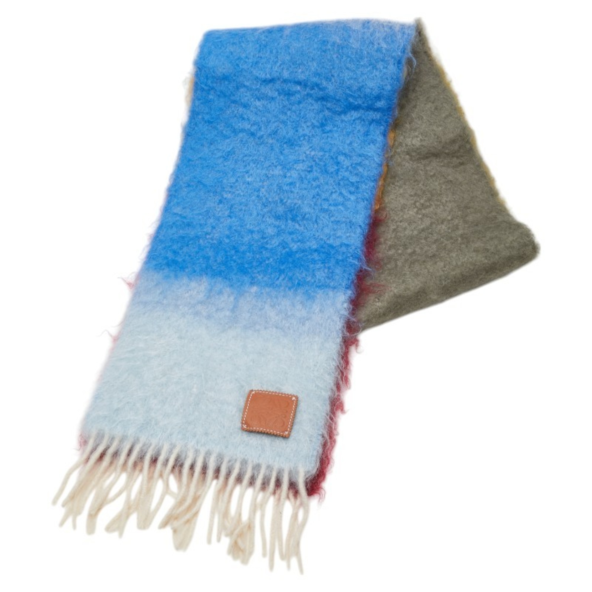 LOEWE Anagram Stripe Scarf in Multicolor Wool and Mohair for Women