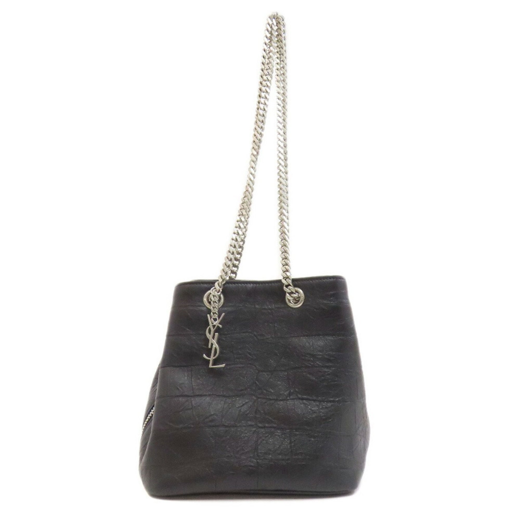 Saint Laurent embossed chain shoulder bag leather for women SAINT LAURENT