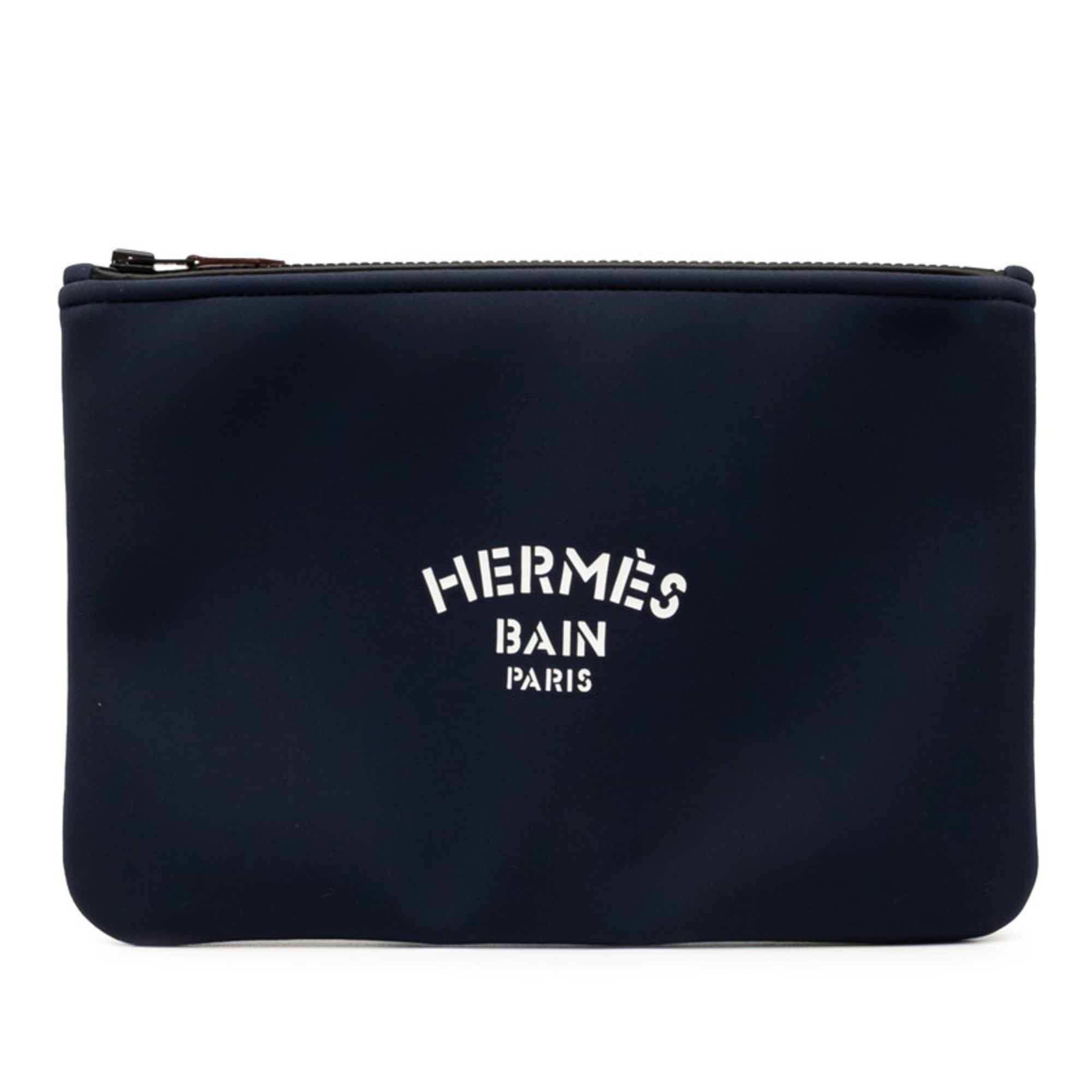 HermÃ¨s Neoban Trusse Flat MM Pouch Clutch Bag, Navy, Polyamide and Elastane, Women’s, HERMES