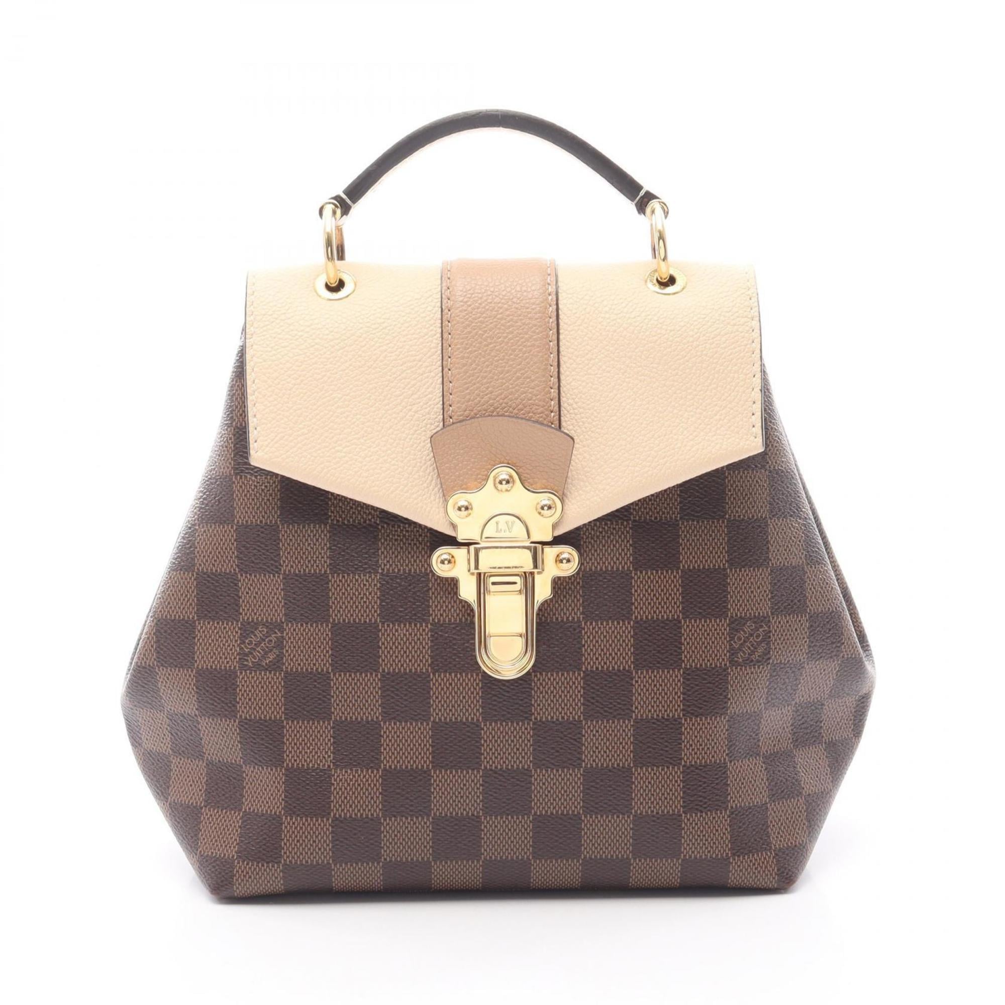 Louis Vuitton Clapton Backpack, Coated Canvas, Leather, Damier Women’s, Brown and Beige, N42259