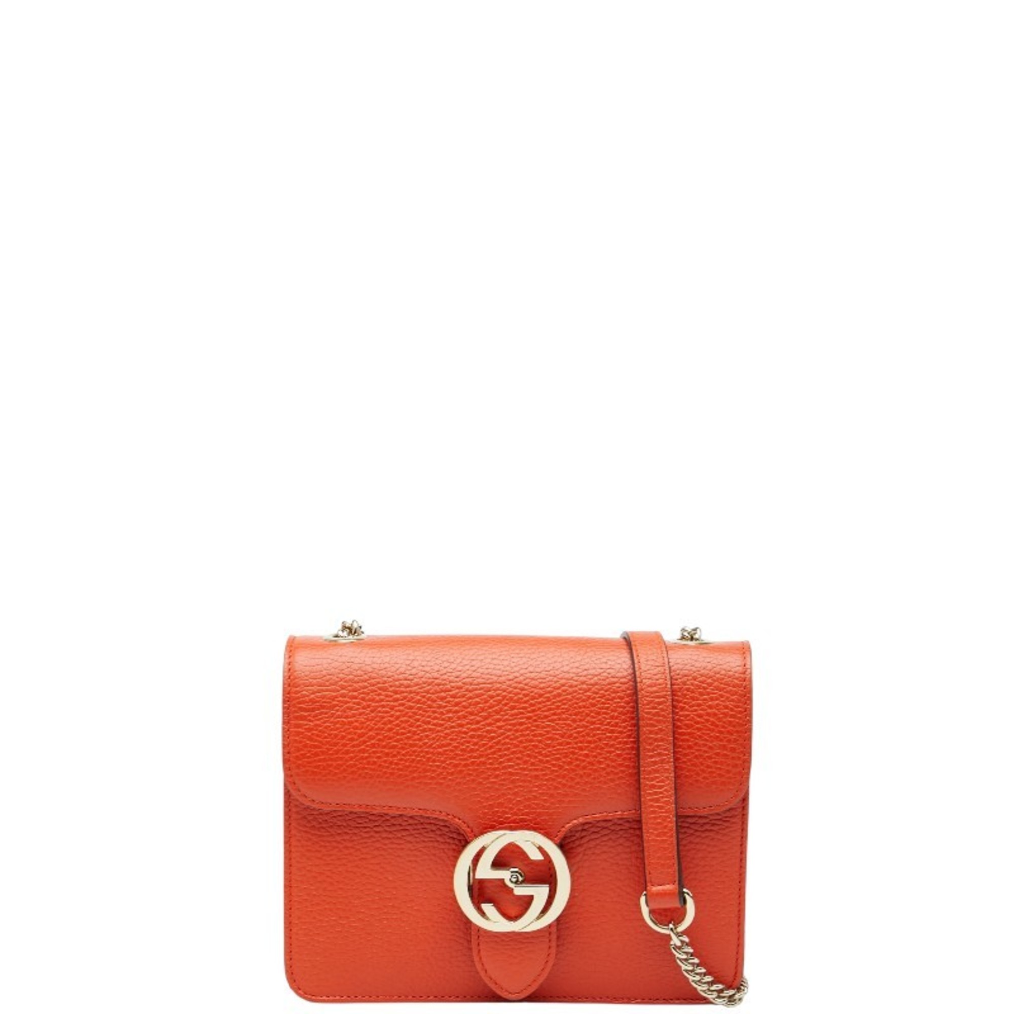 Gucci Interlocking G Crossbody Chain Shoulder Bag 510304 Orange Leather Women’s GUCCI