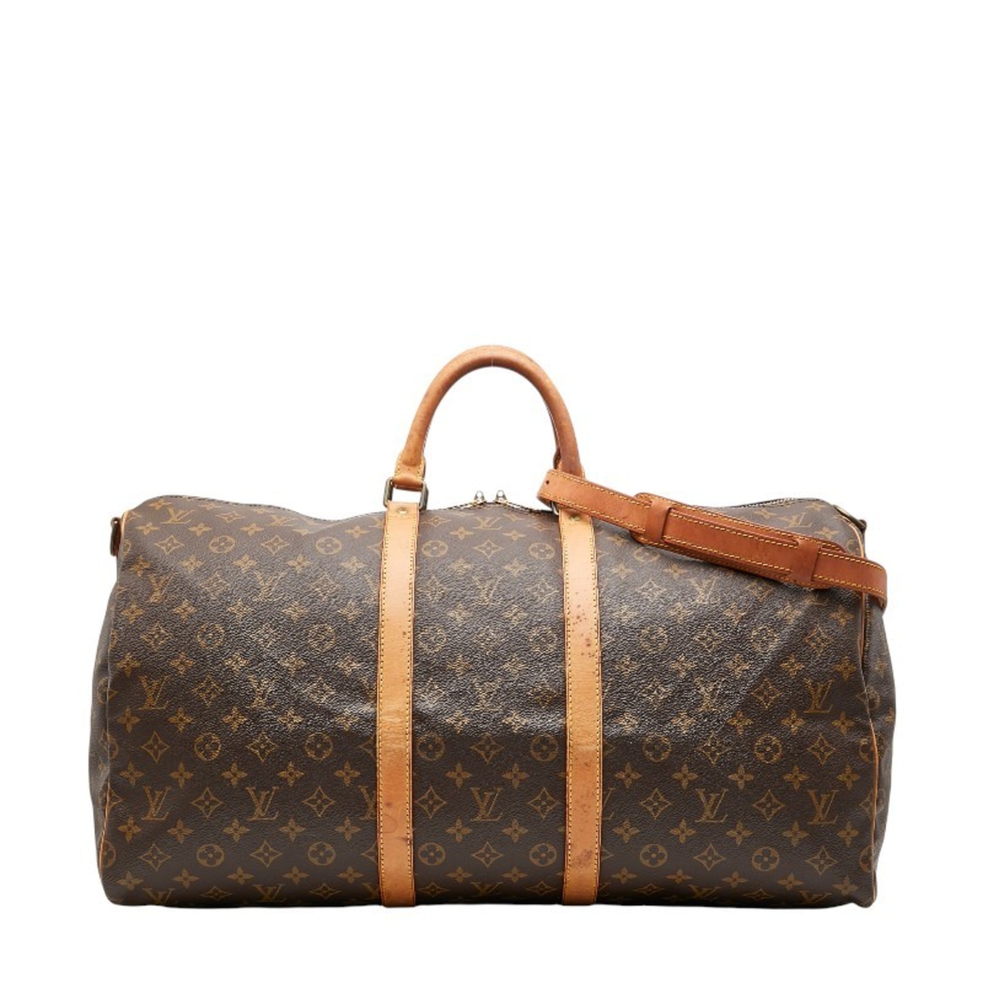 Louis Vuitton Monogram Keepall Bandouliere 55 Boston/Shoulder Bag, 2-Way, M41414, Brown Leather, Women’s