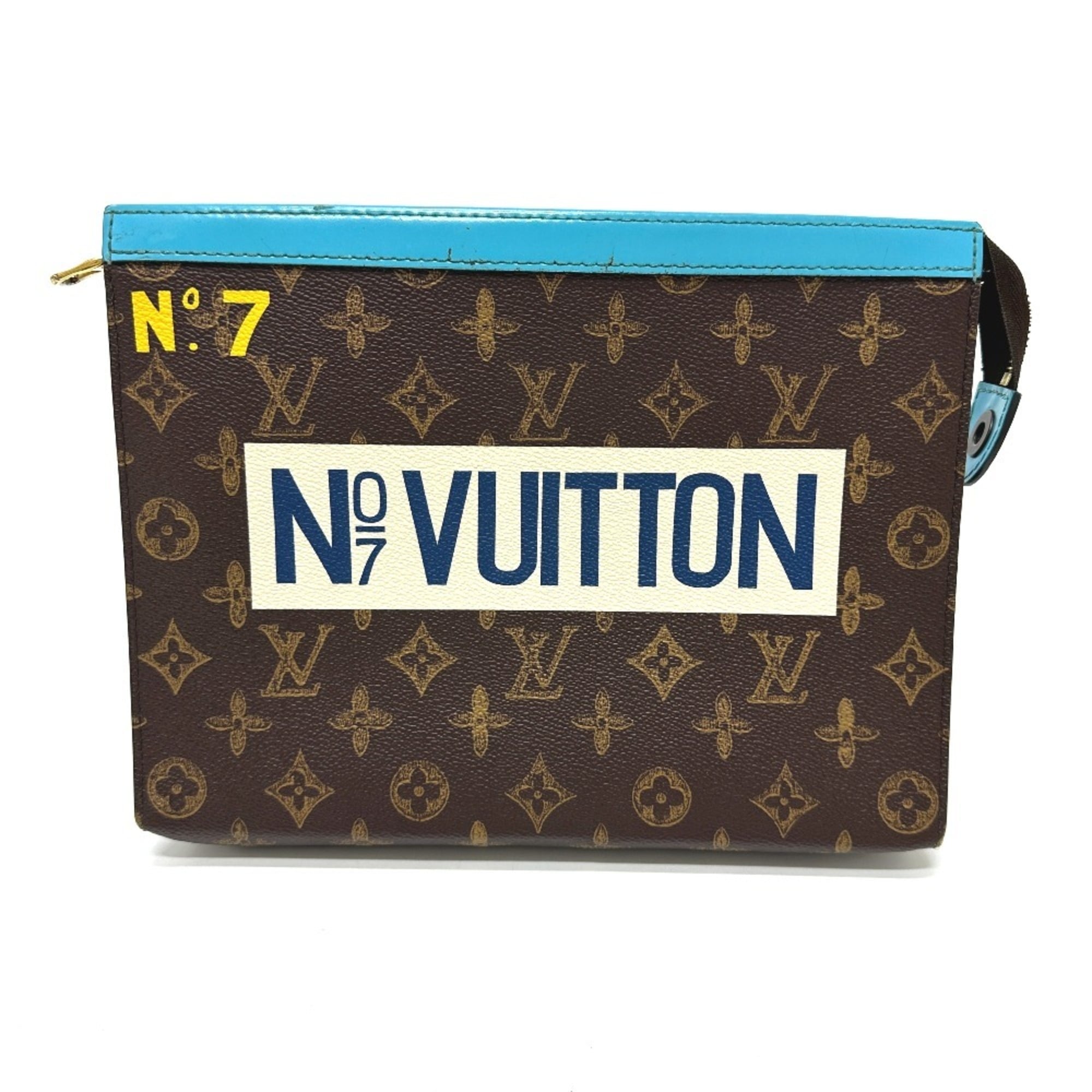 LOUIS VUITTON M81204 Monogram Voyage Pochette MM Pouch/Clutch Bag in Canvas, Brown, Men’s