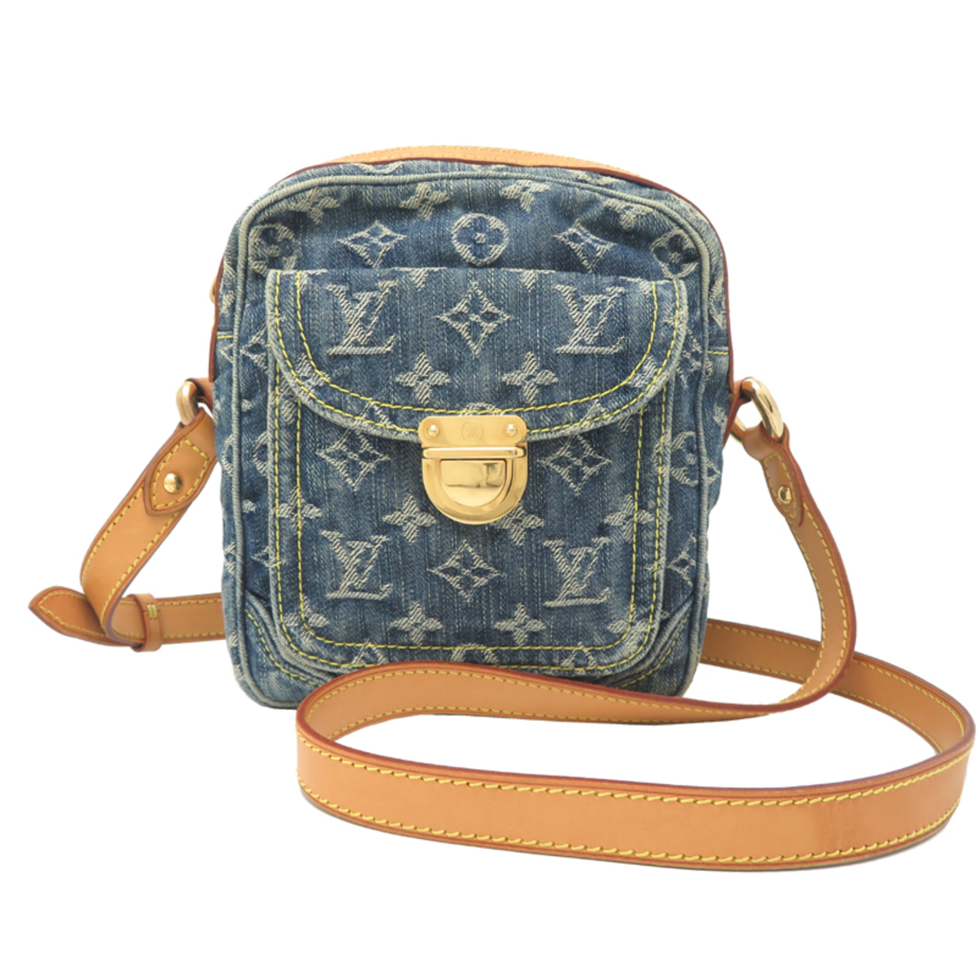 Louis Vuitton Denim Camera Bag, Women’s Shoulder Bag M95348 (Discontinued) Monogram Blue