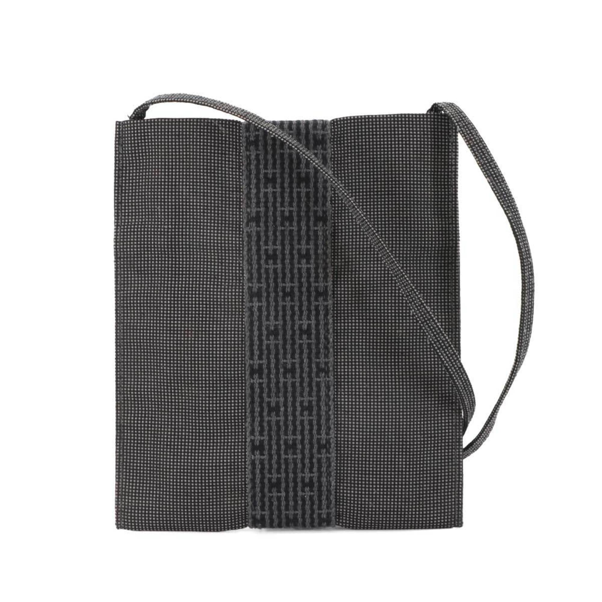 Hermes HermÃ¨s Herline Pochette Shoulder Bag in Gray Canvas