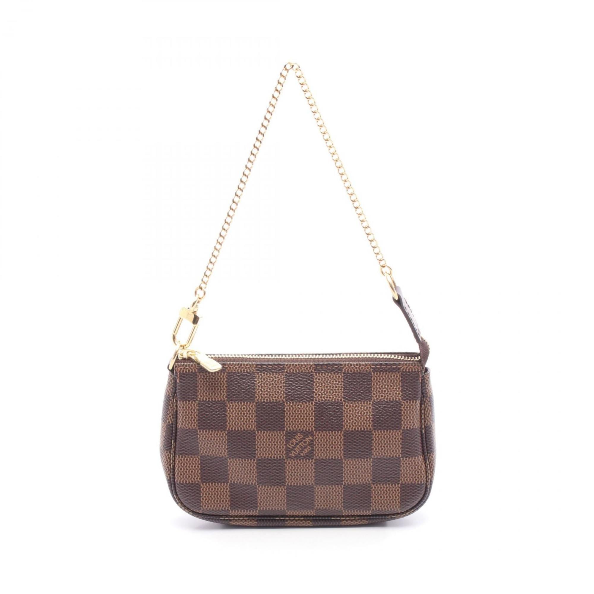 Louis Vuitton Mini Pochette Accessoires Handbag, Coated Canvas and Leather with Damier Detail, Brown, Women’s, N58009