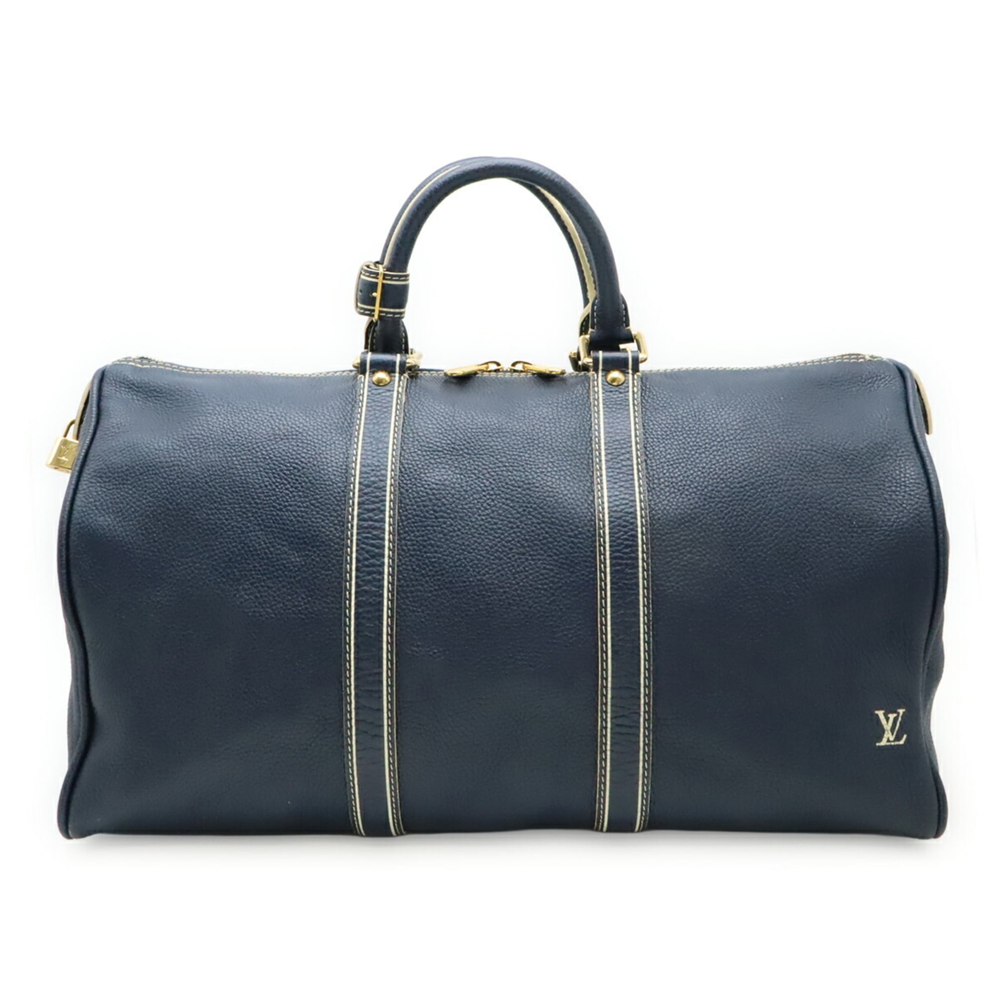 LOUIS VUITTON Tobago Keepall 50 Boston Bag/Travel Bag in Navy Leather (M95136)