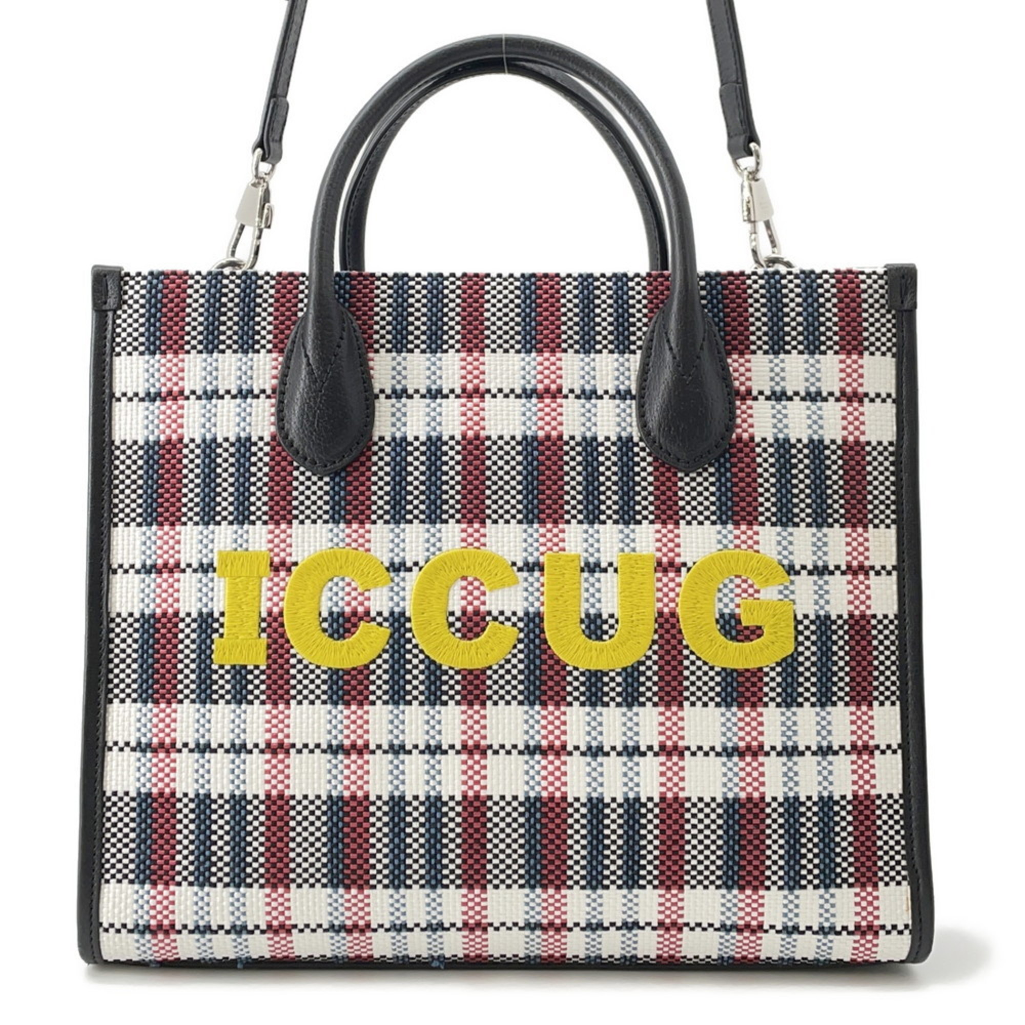 Gucci Embroidered Check Tote Bag, Small, 659983, GUCCI 2-Way Shoulder Bag