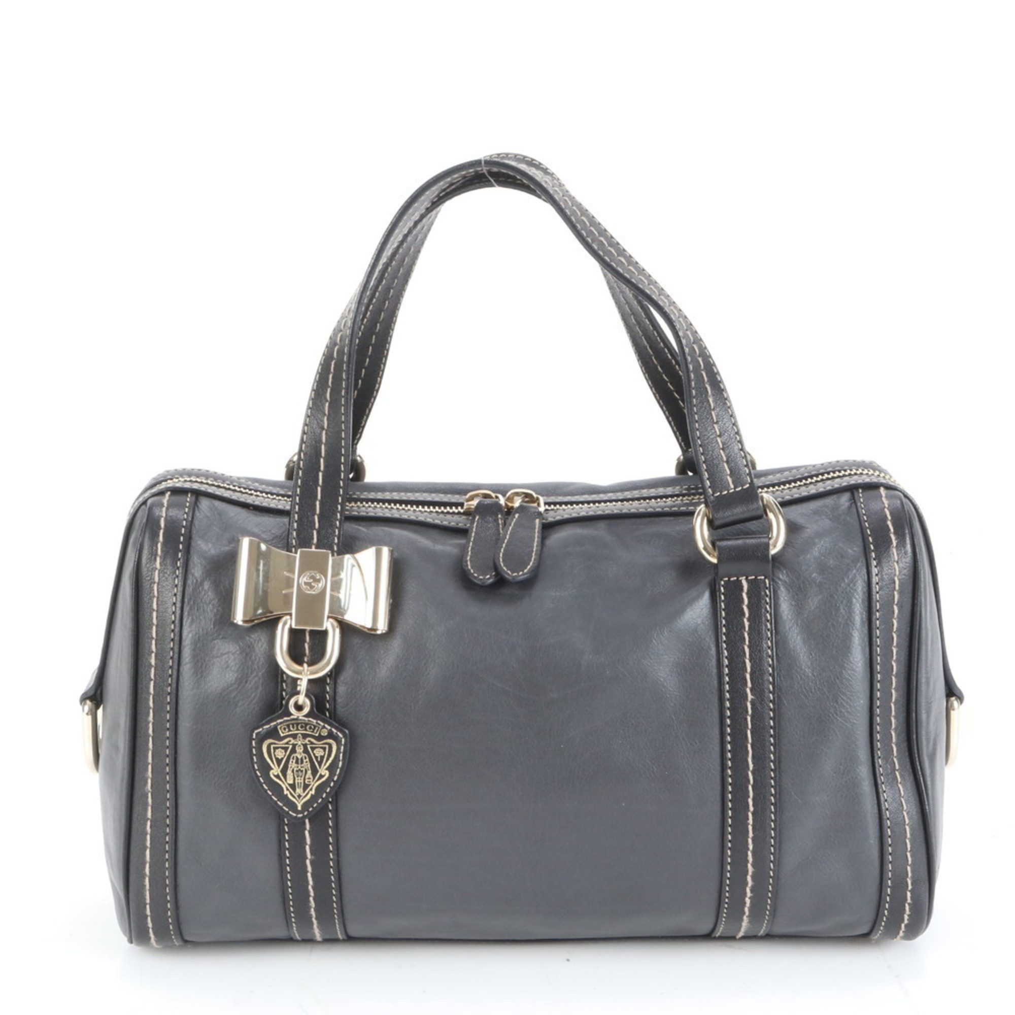 Gucci Duchessa Ribbon 181487 Leather Mini Boston Tote Bag Shoulder for Women