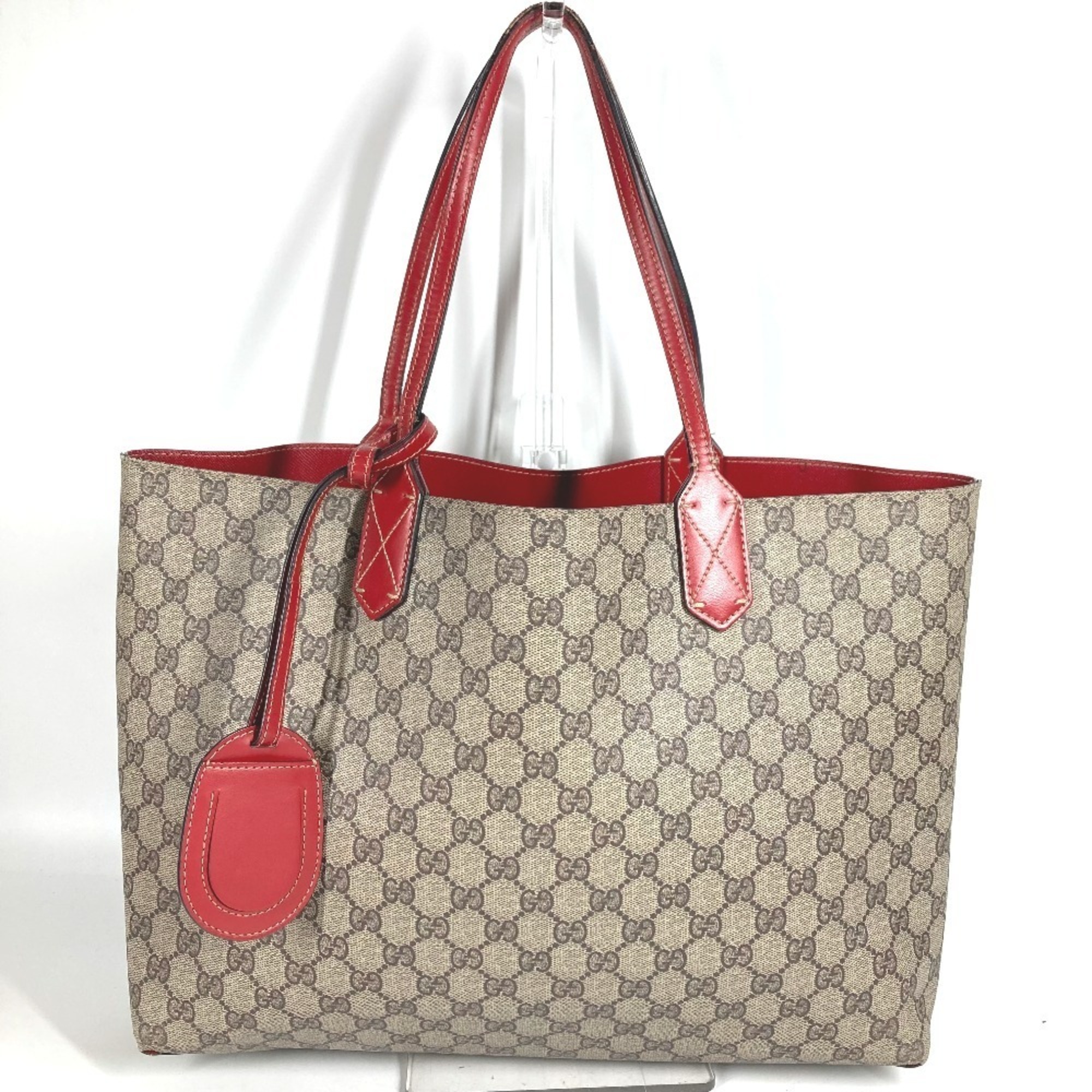 GUCCI GG Supreme reversible logo shoulder bag, tote canvas and leather, beige, for men women.