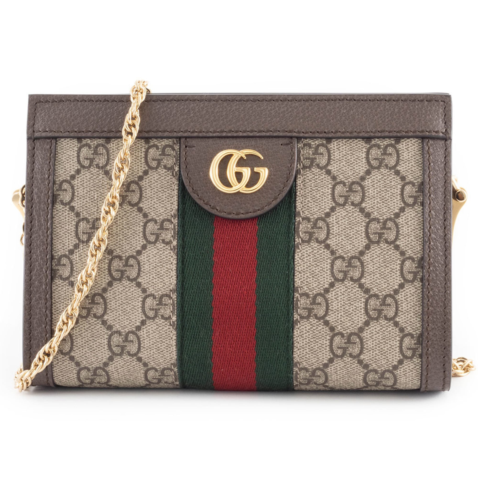 Gucci GG Supreme Ophidia Shoulder Bag in Beige and Brown (602676)