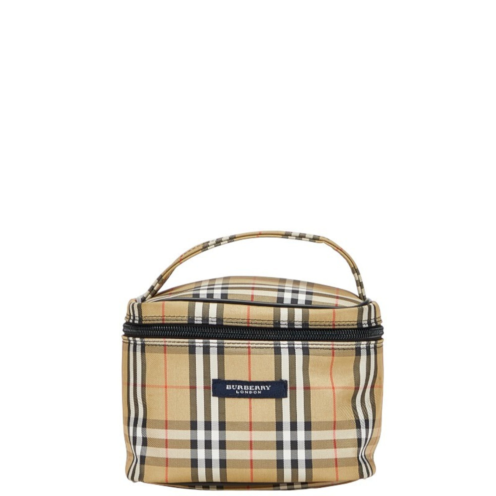 Burberry Nova Check Pouch Vanity Bag in Beige and Black Nylon for Women