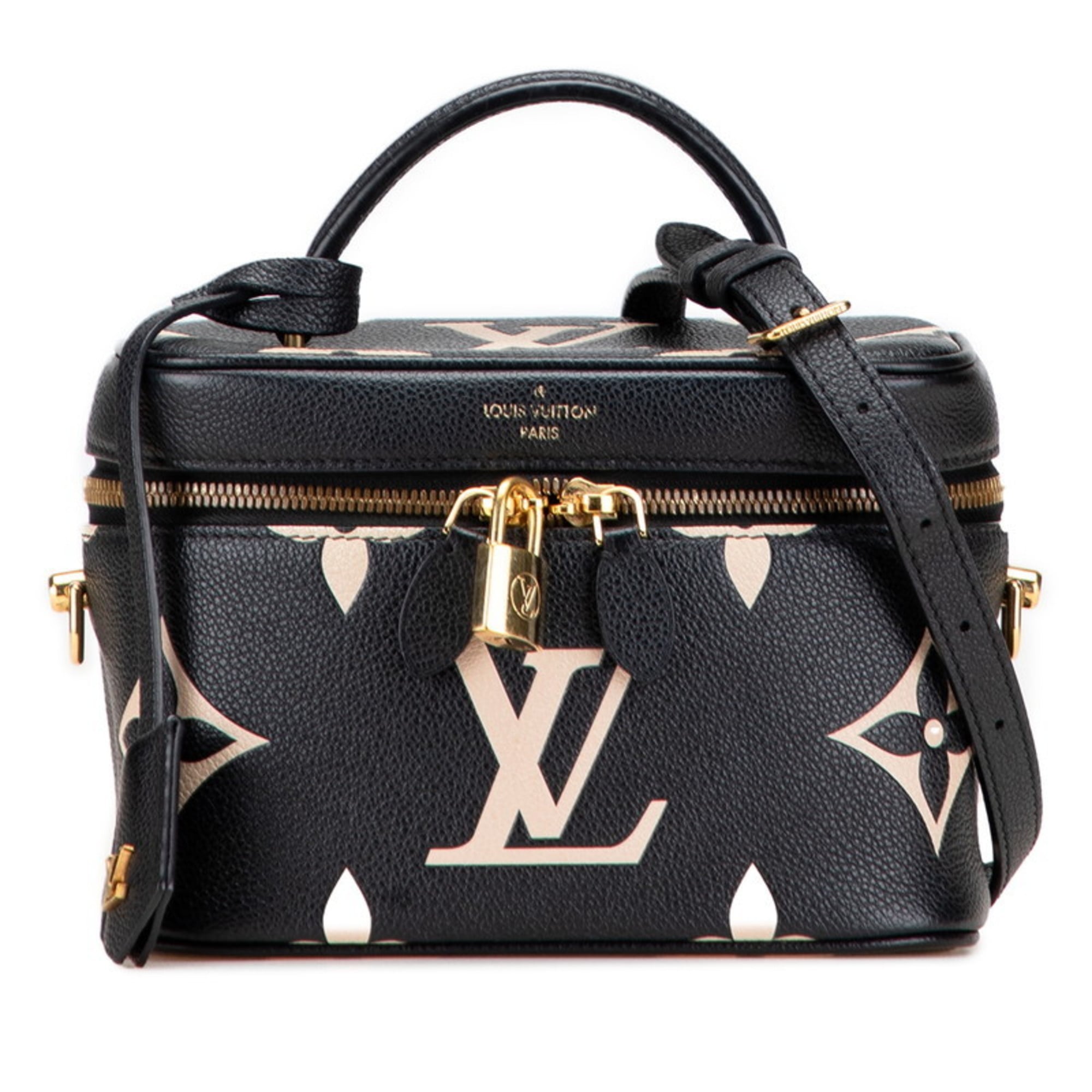 Louis Vuitton Monogram Empreinte Vanity PM Bag/Shoulder Bag, 2-Way, M45780, Black/Beige Leather, Women’s, LOUIS VUITTON