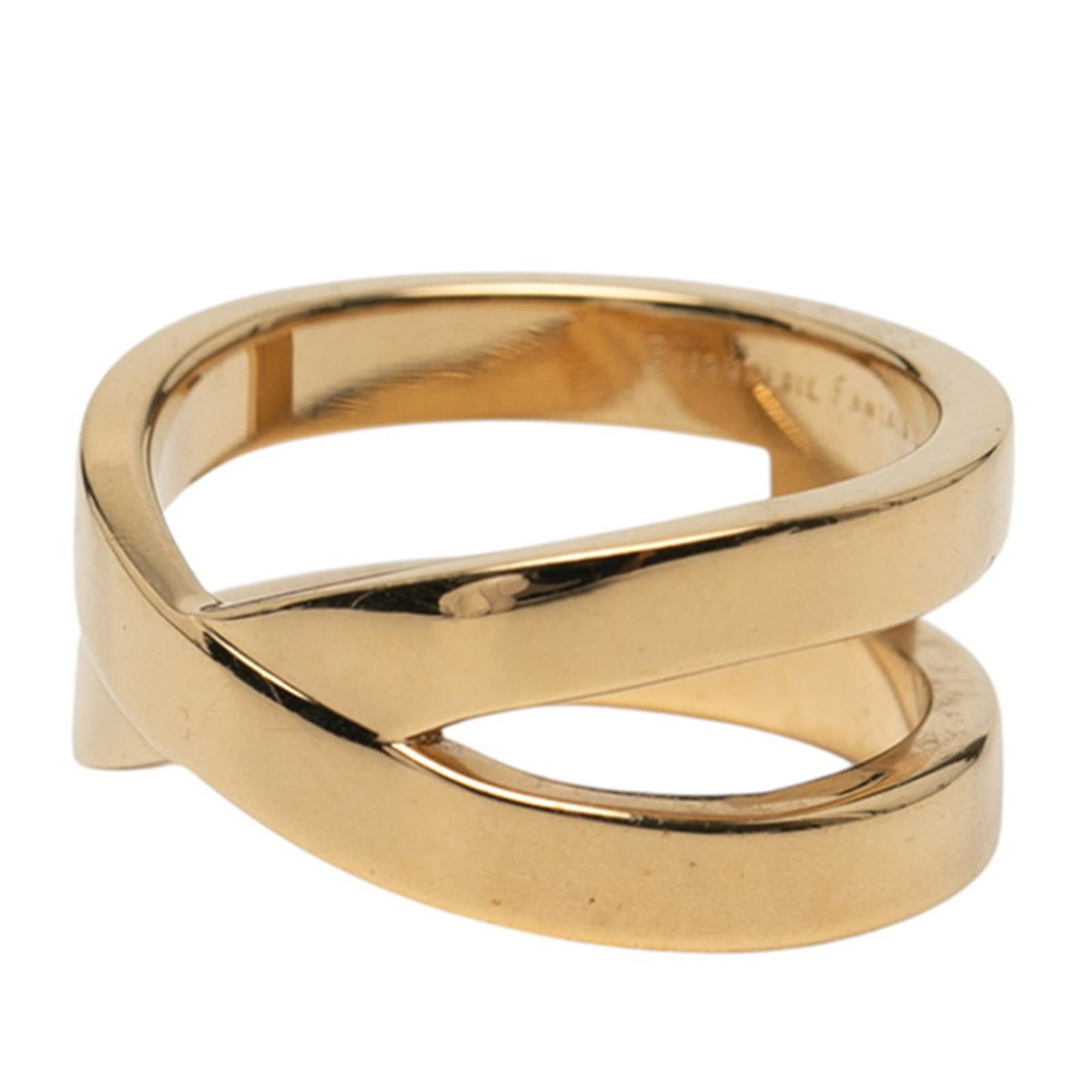 Hermes Ribbon Scarf Ring Gold Plated Women’s HERMES