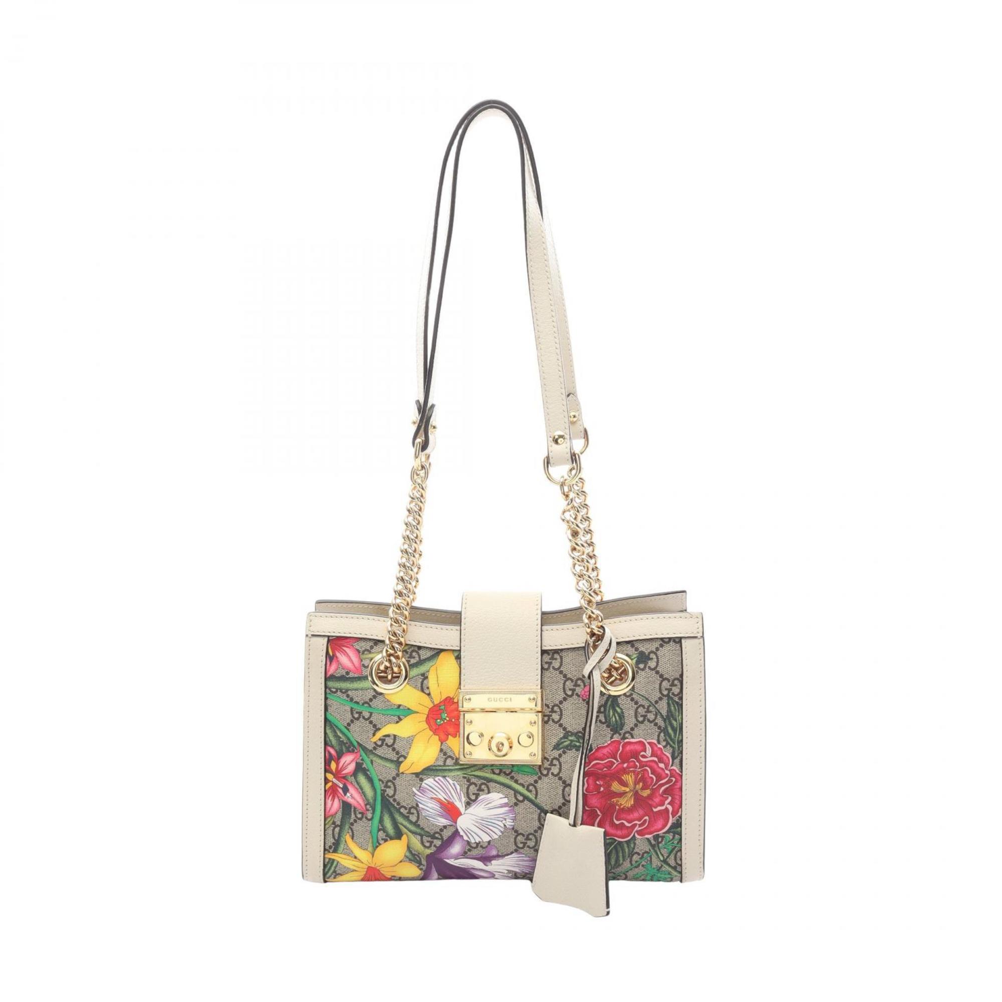 Gucci Padlock GG Small Supreme Shoulder Bag, Coated Canvas and Leather, Women’s, Beige, White, Multicolor, 498156