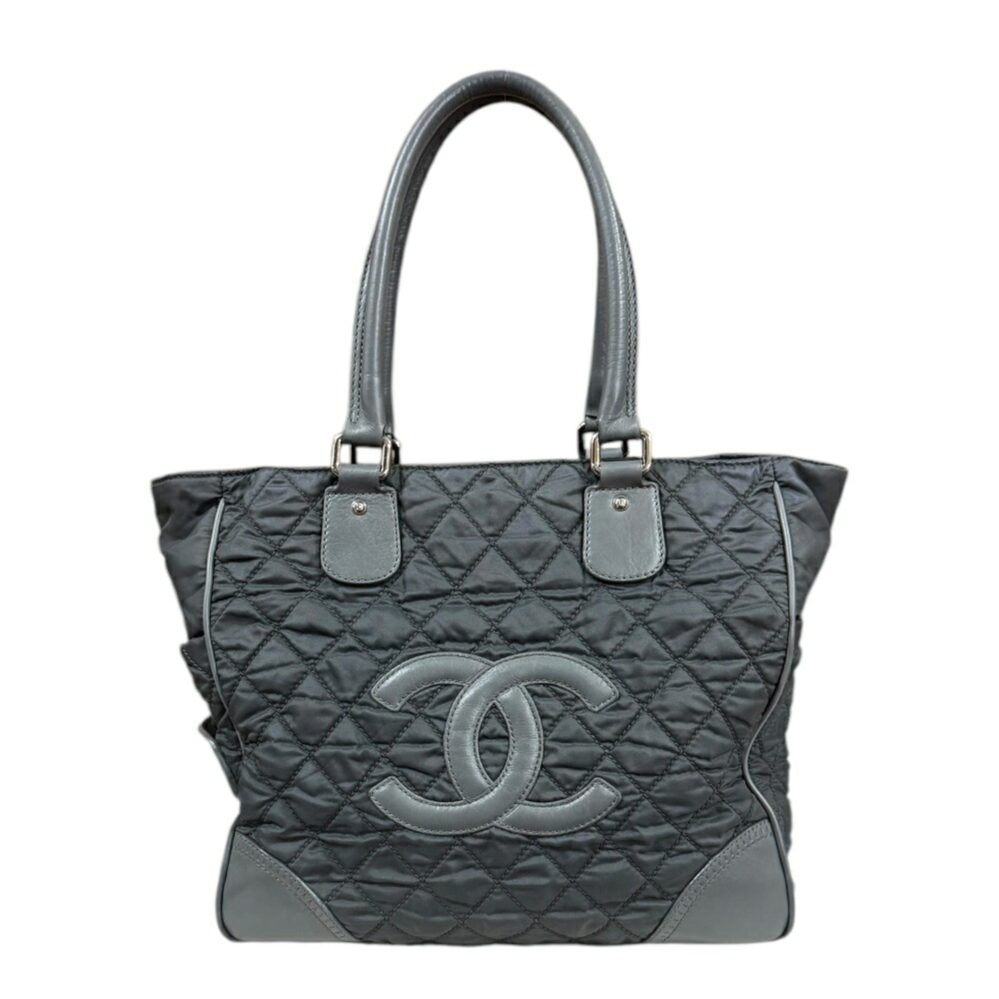 Chanel Paris New York Line Coco Mark Tote Bag Nylon A33100 Grey Women’s CHANEL