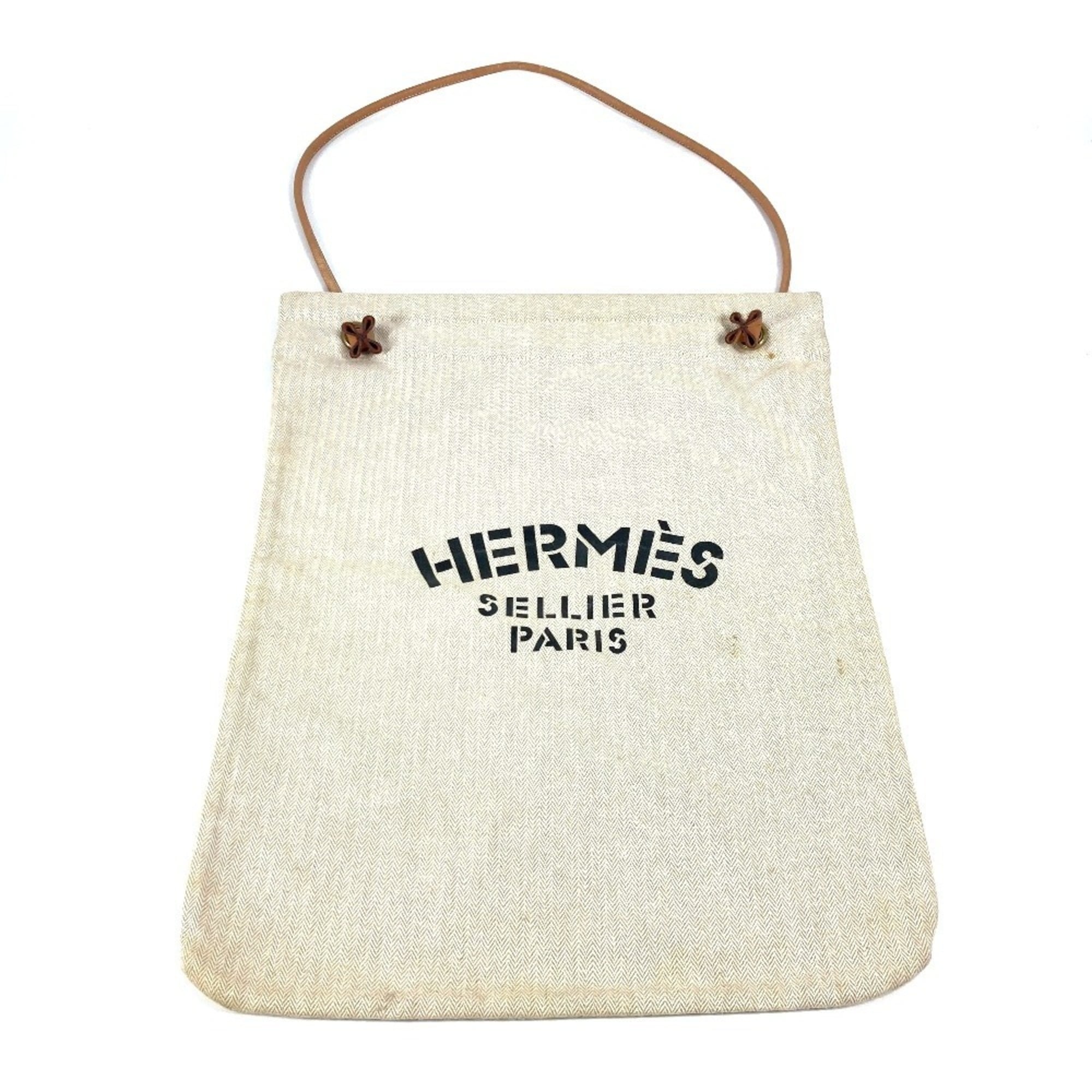 HERMES Sac Aline GM Shoulder Bag Cotton Men’s Women’s White