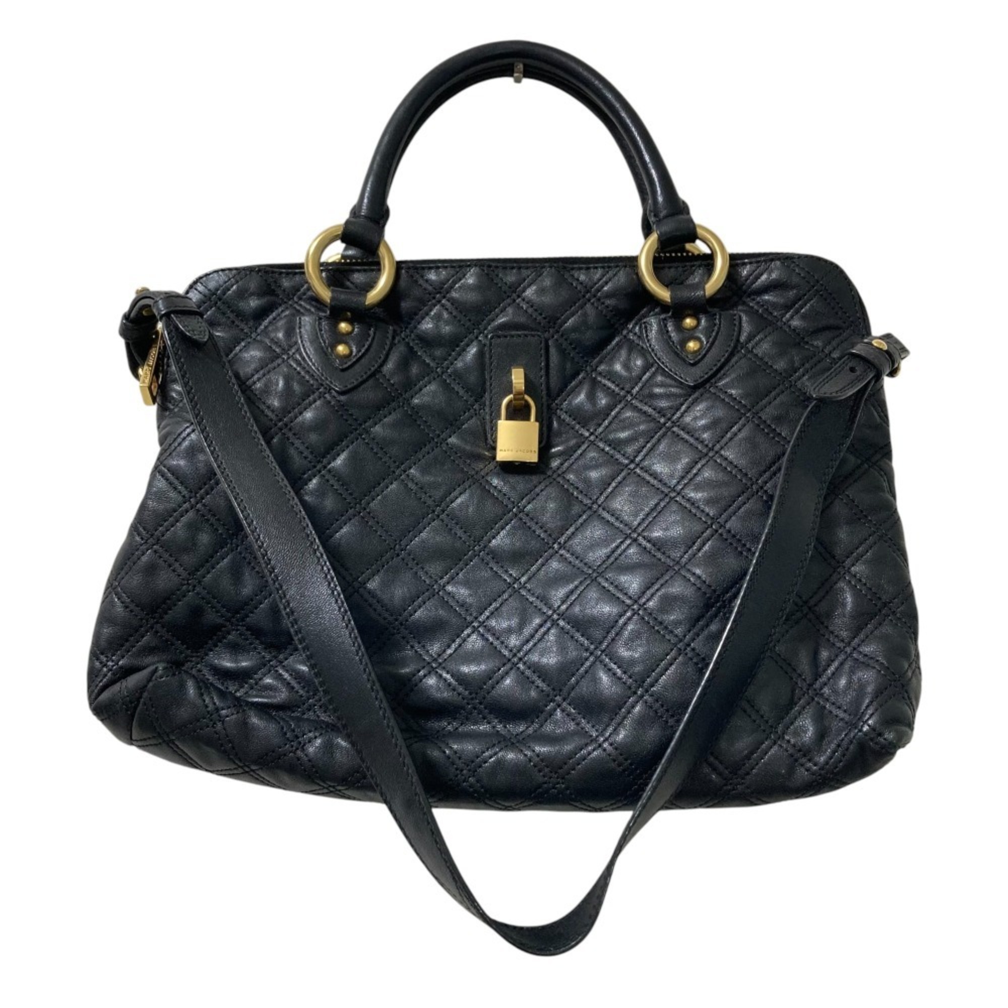 MARC JACOBS Quilted Leather 2-Way Shoulder Bag/Handbag in Black for Women