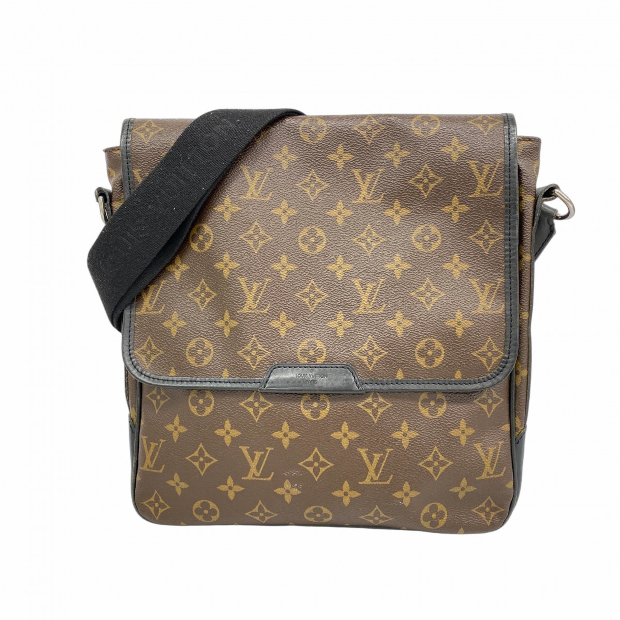 Louis Vuitton Monogram Macassar Bus MM Shoulder Bag M56715 Brown/Black Men’s