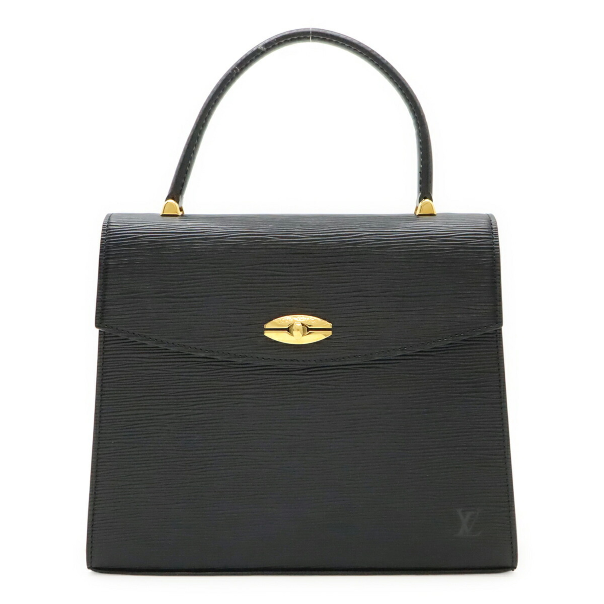 LOUIS VUITTON Epi Malesherbes Handbag Flap Bag Leather Noir Black M52372