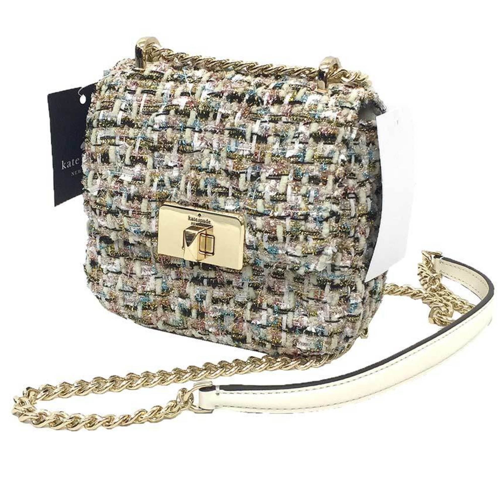 Kate Spade Tweed Bag Carey Tinsel Micro Flap Cbody K1995 Carry Crossbody for Women