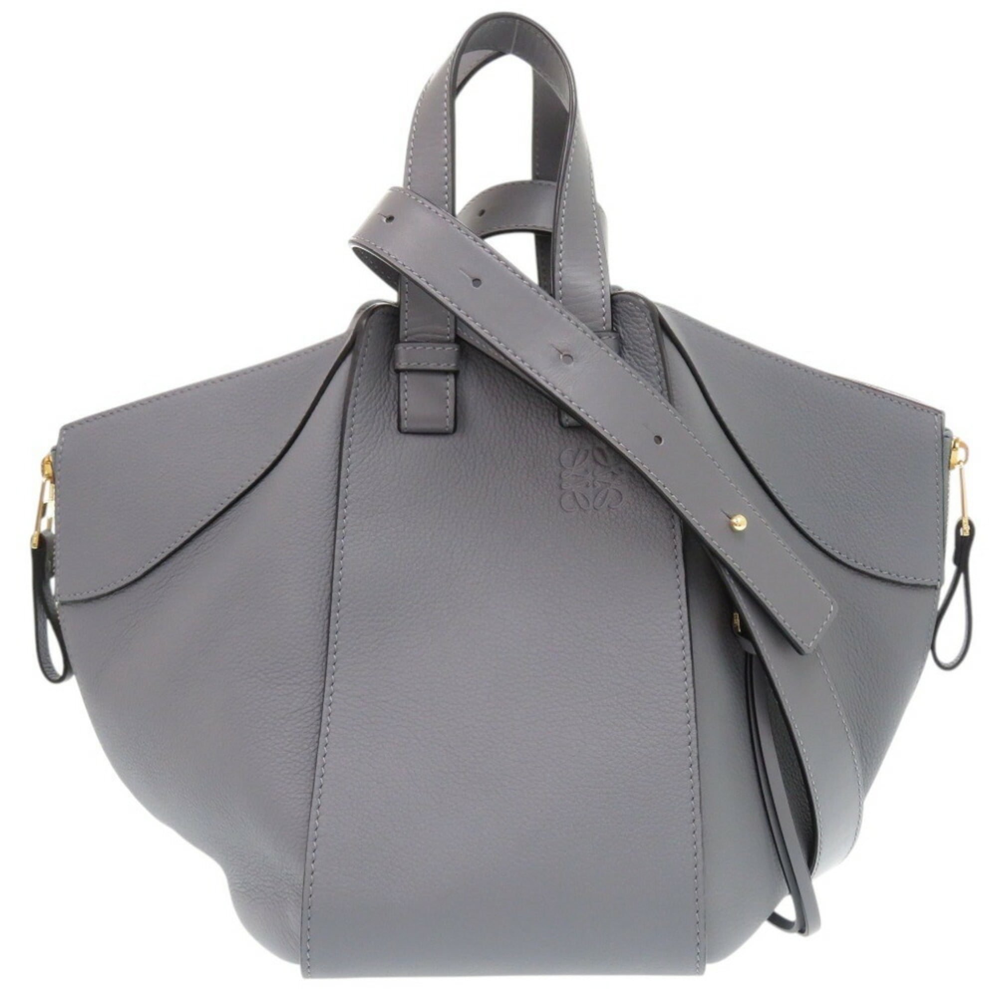 Like new LOEWE HAMMOCK SMALL A538S35X51 grey leather handbag 0134LOEWE