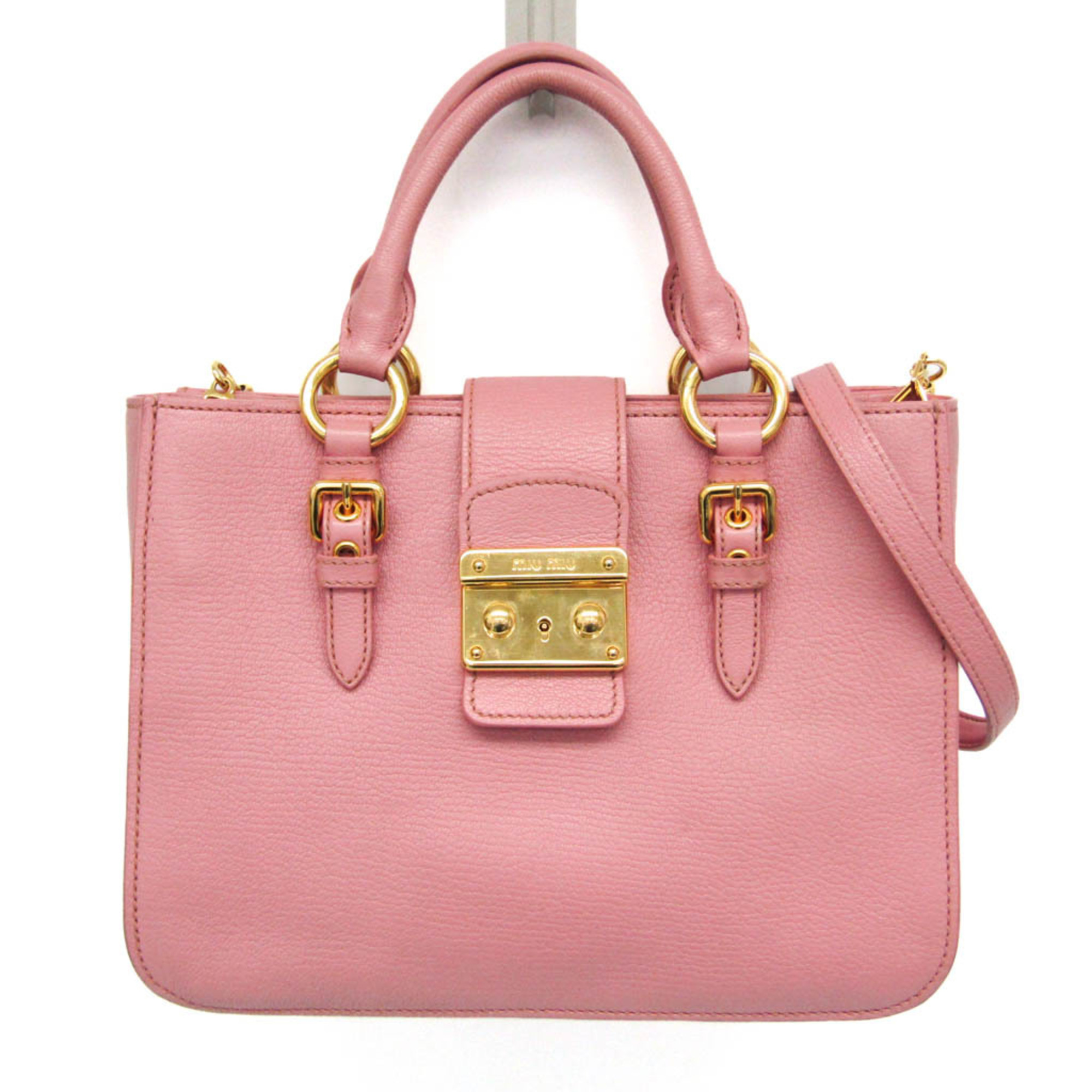 Miu Miu MADRAS RN0799 Women’s Leather Handbag,Shoulder Bag Pink