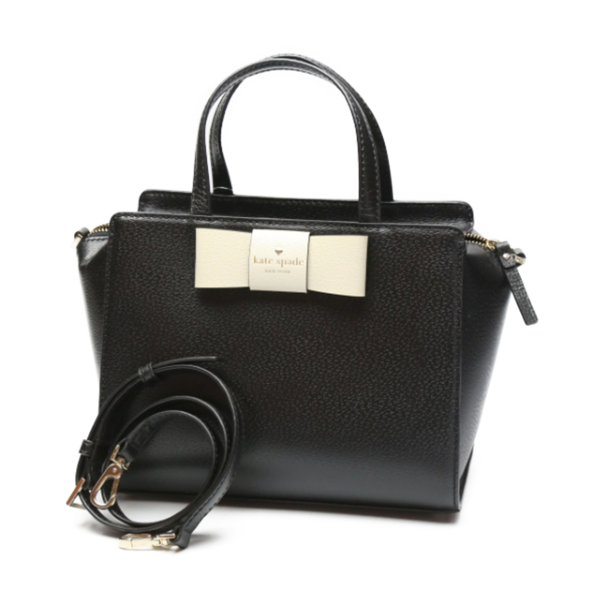 Kate Spade Handbag CAMPLIN 2WAY Leather WKRU4025 Black White