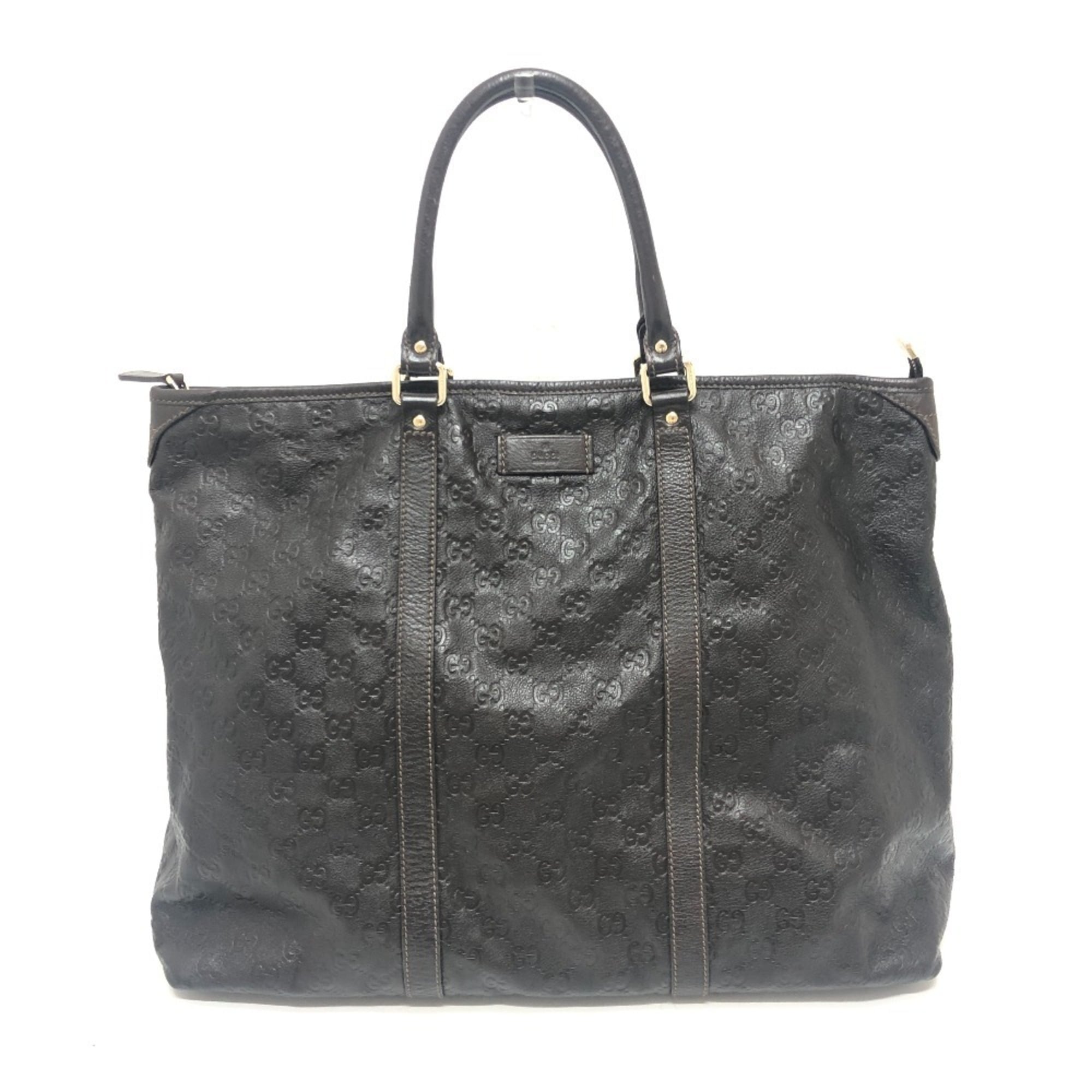 GUCCI 201482 Guccissima Handbag, Travel Bag, Tote Leather, Women’s, Brown