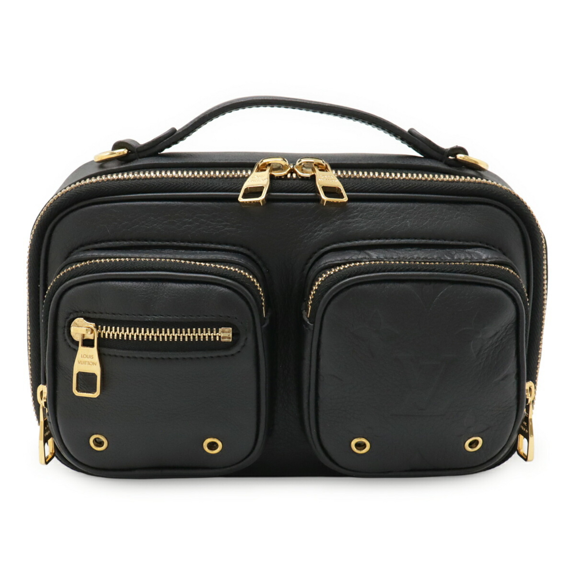 LOUIS VUITTON Utility Crossbody Shoulder Bag/Clutch Bag in Black Leather, M80450